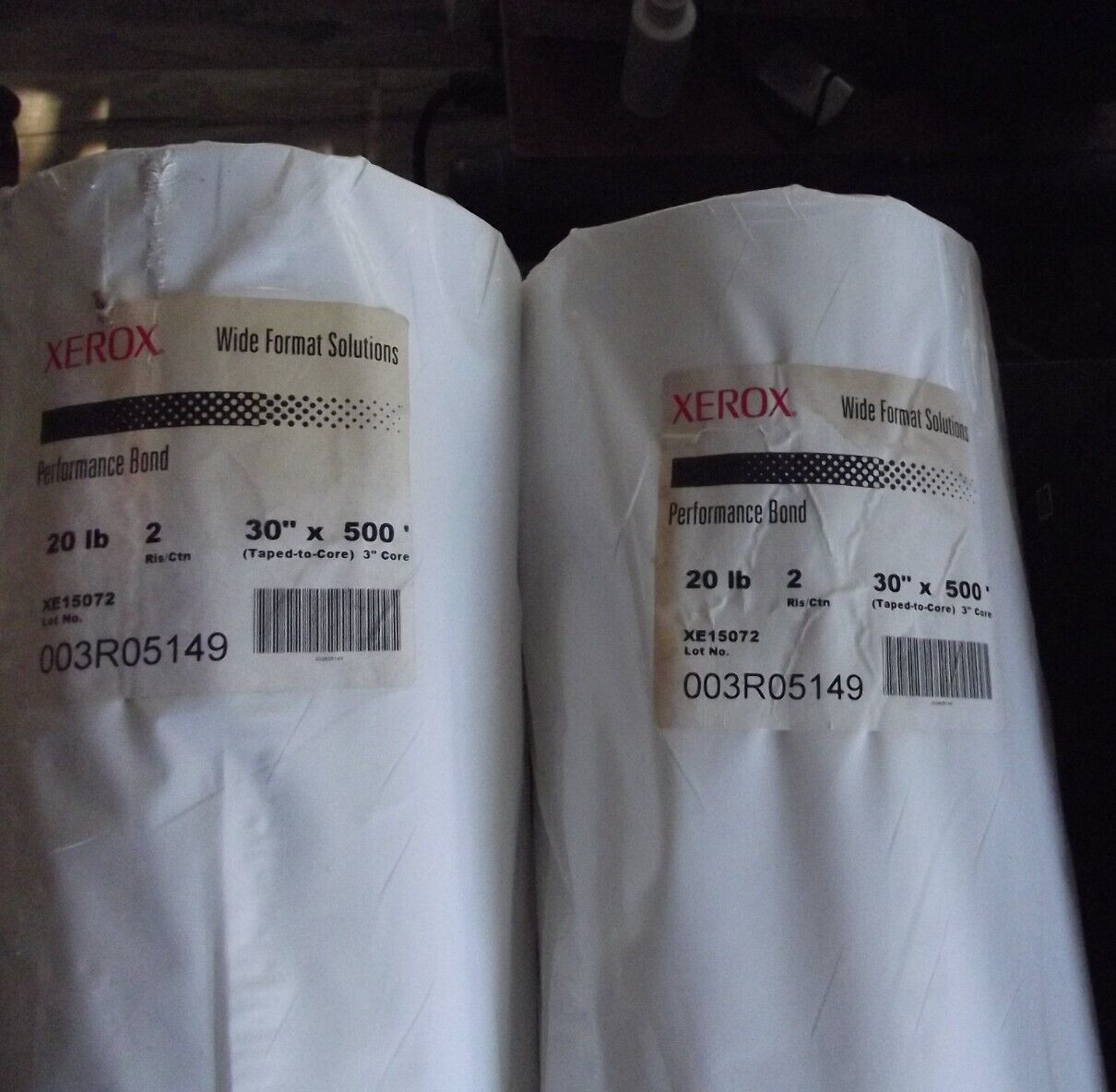 2 ROLL XEROX PERFORMANCE BOND 20LB BOX 36″ x 500″ 3″ CORE XE15072