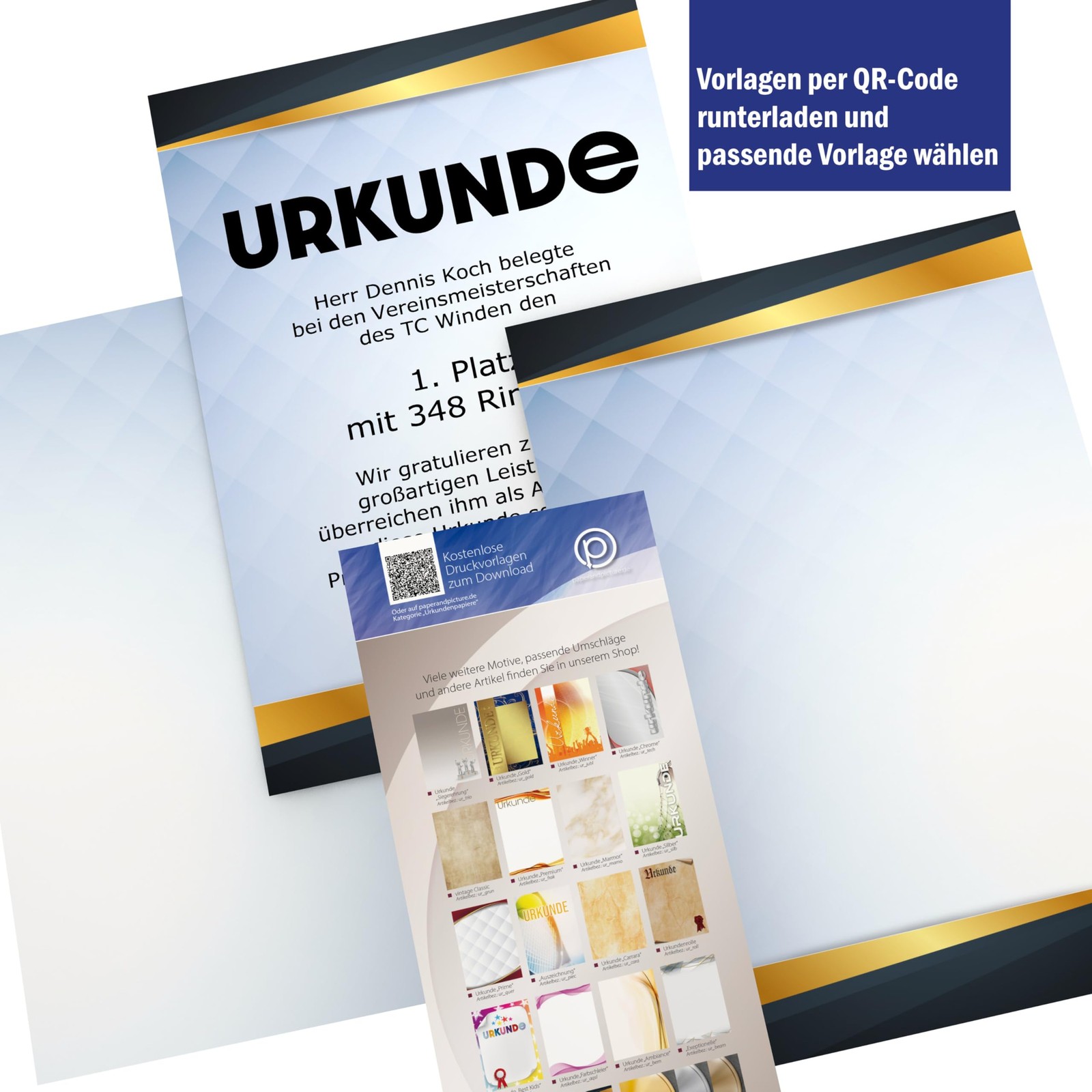 Square Certificate Paper A4 190g 15 Sheets – Printed on Both Sides – for Certific…