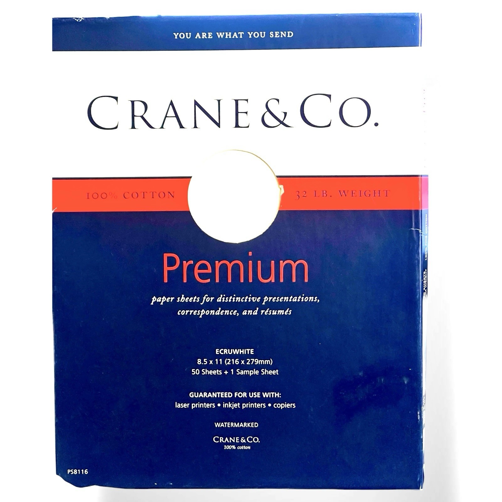 Crane & Co. Cranes Premium Weight Ecruwhite 8.5 X 11 Sheets (PS8116), 50 sheets