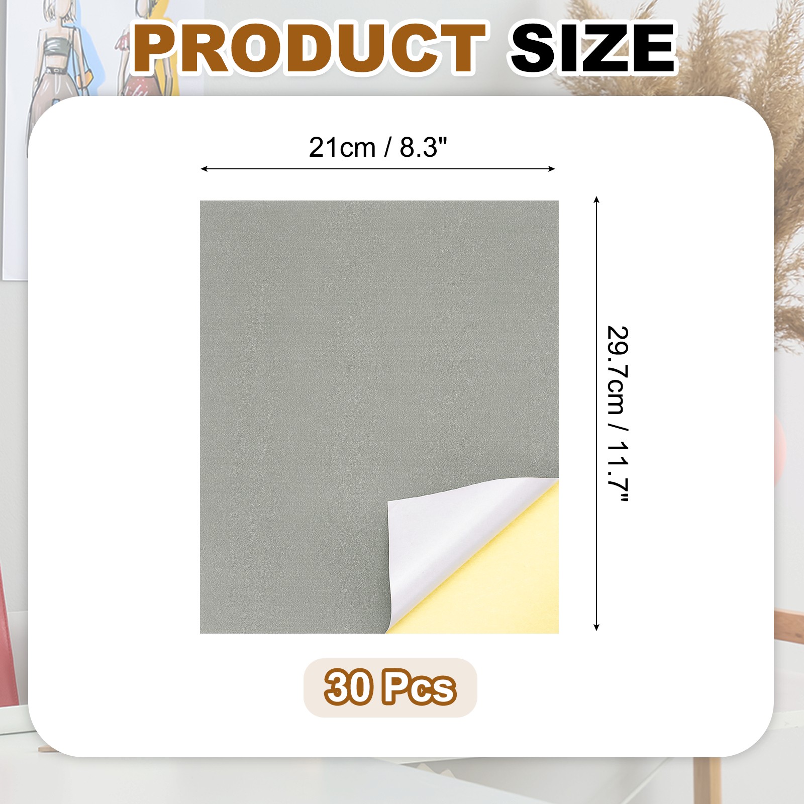 30 Sheets Printable Vinyl Sticker Paper for Inkjet Printer, Gray