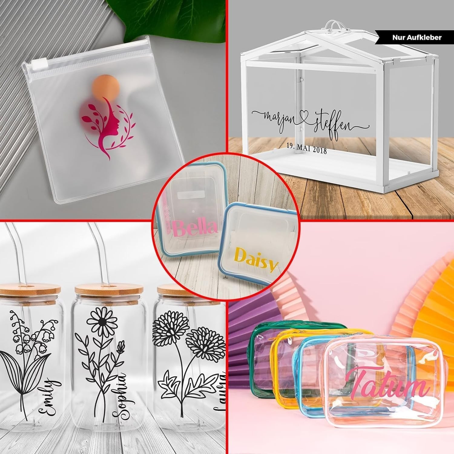 Papel adhesivo de vinilo imprimible, transparente, 30 unidades, autoadhesivo tra