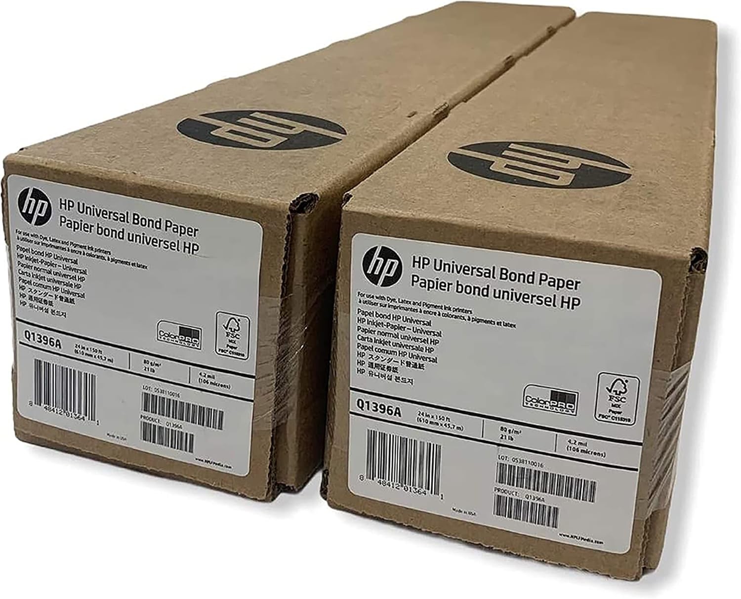 24″x150′ Bond Paper – 2 Pack, ColorPRO, Recyclable, FSC, HP Compatible