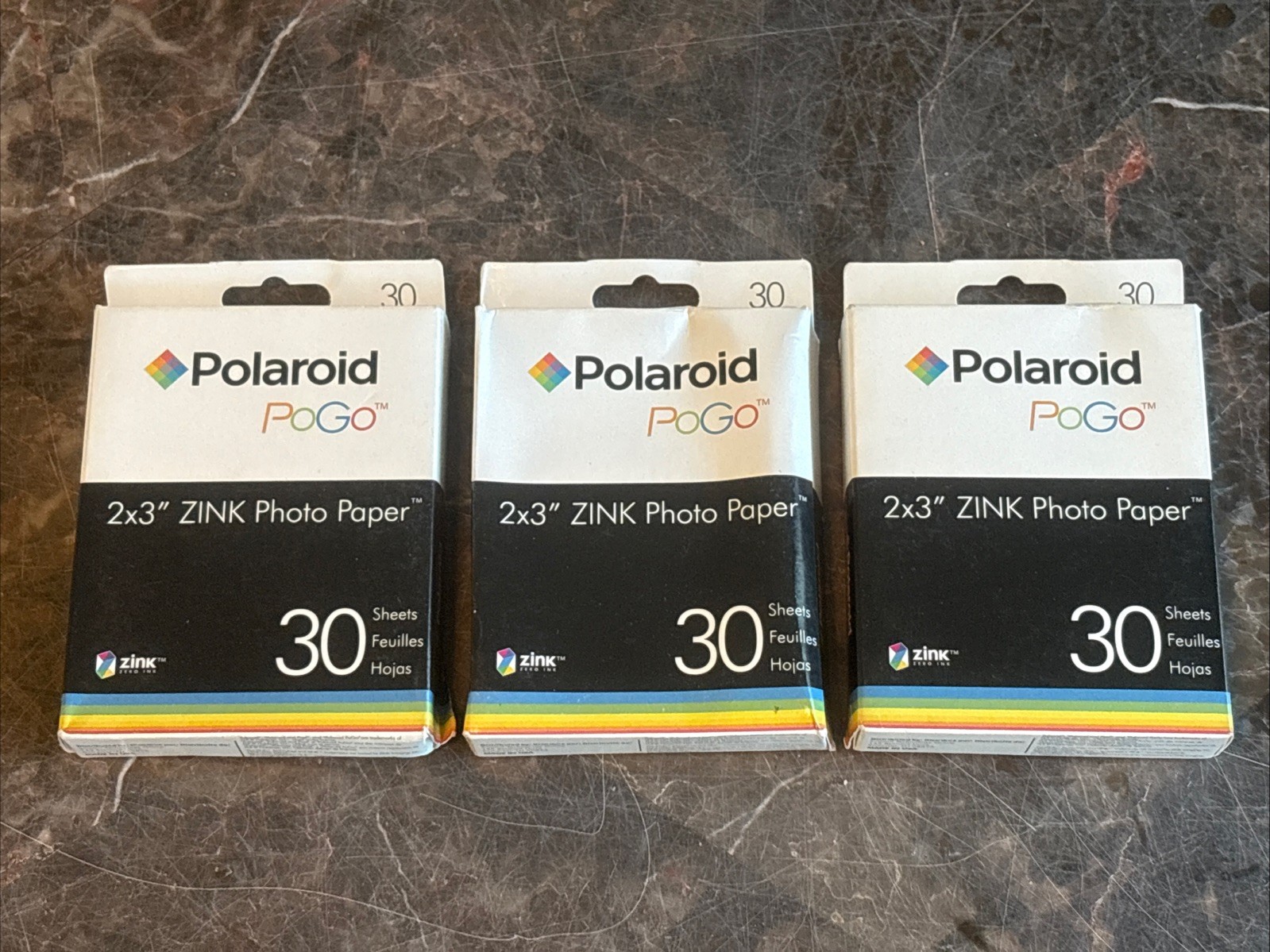 Polaroid PoGo 2×3″ Zink Photo Paper 30 Sheets New Lot of 3