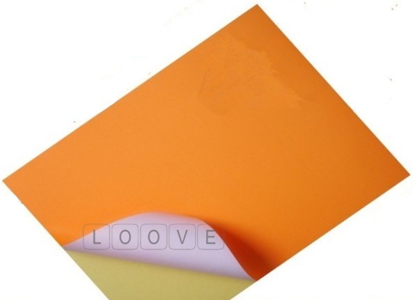 100x A4 Fluo Colour Self Adhesive Sticker Paper Sheet Label Laser Inkjet Print