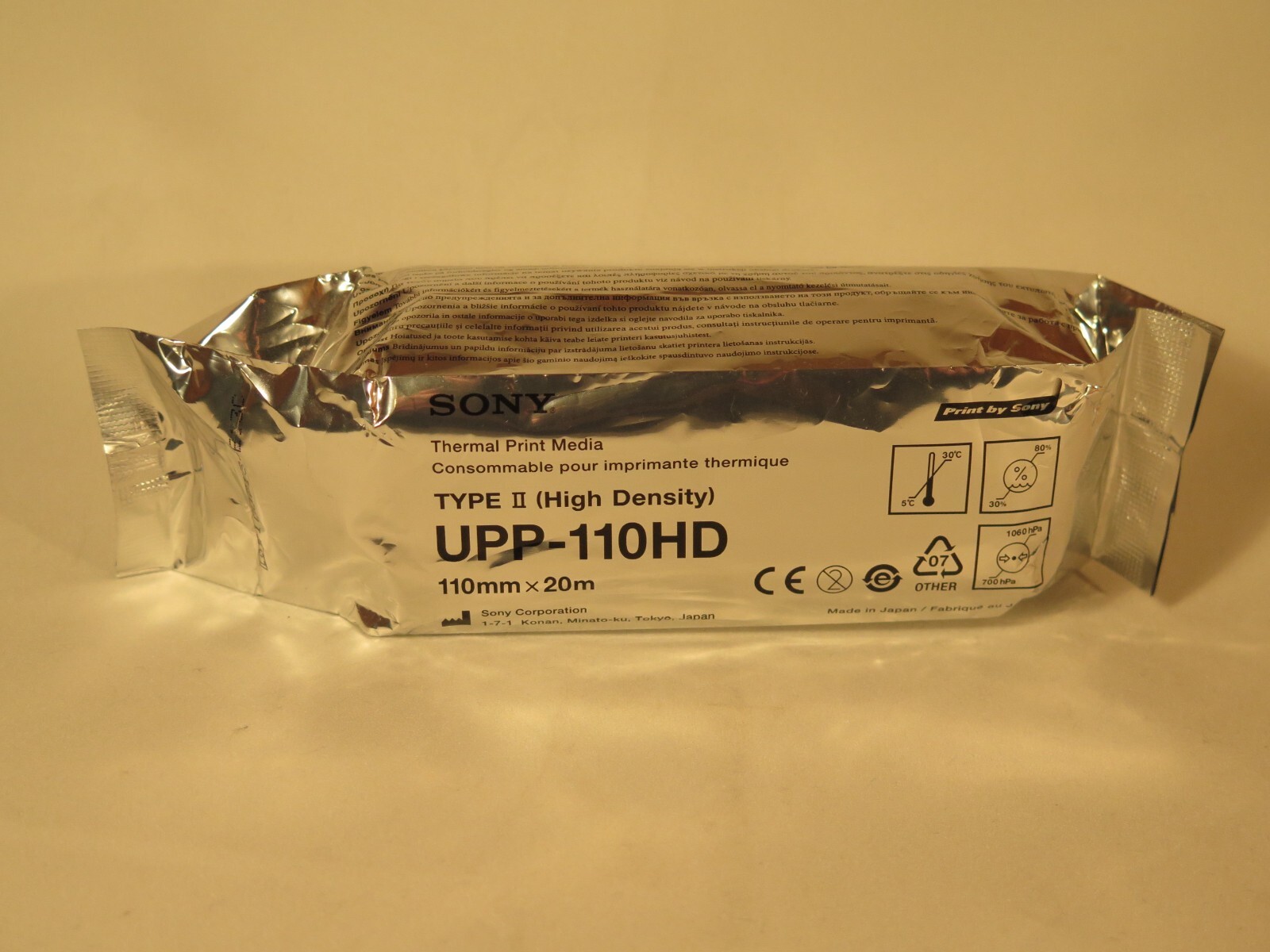Genuine SONY Thermal Print Media UPP-110HD (1 Roll) new in packaging!