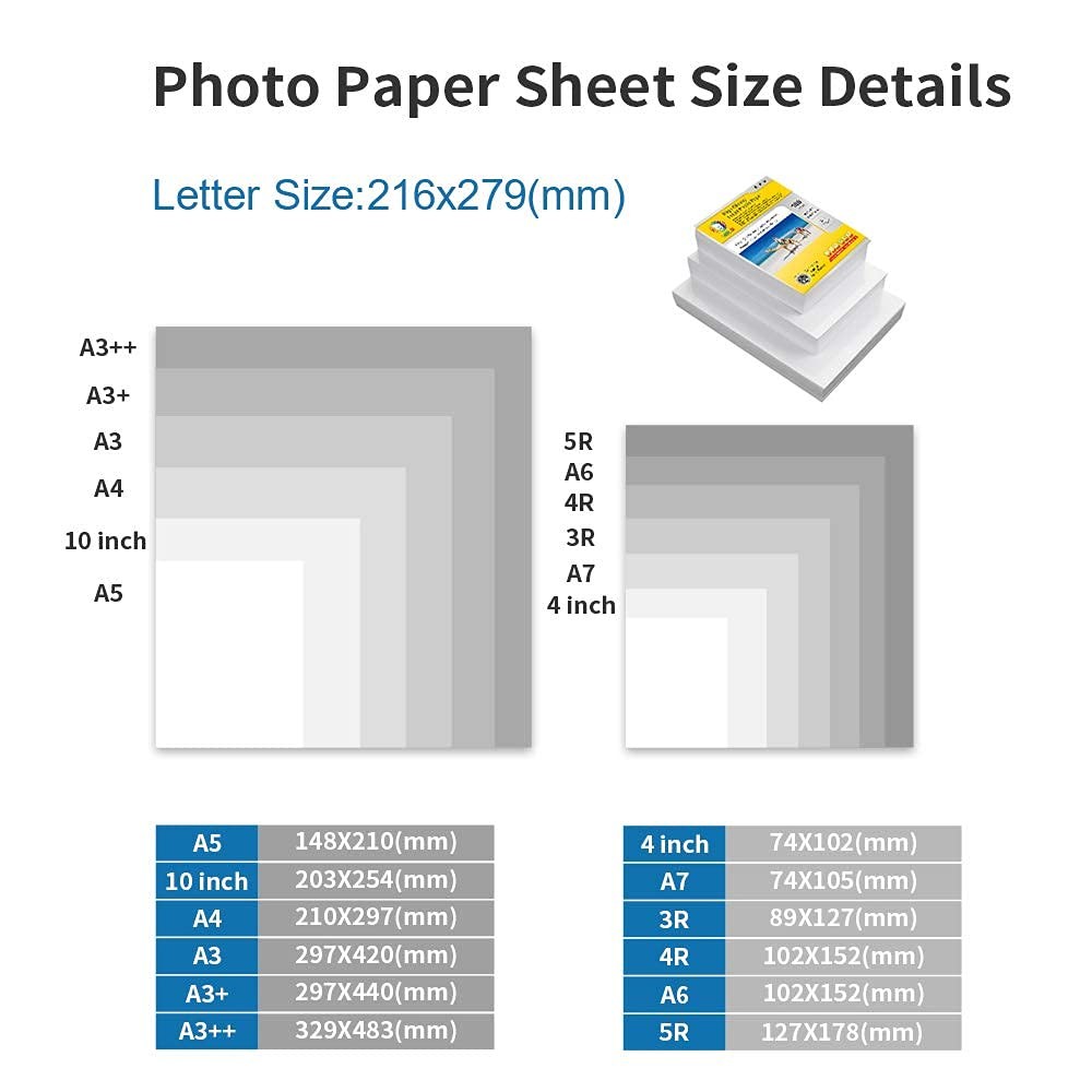 Single Side High Glossy Letter Size Inkjet Photo Paper 115gsm 30LB 100