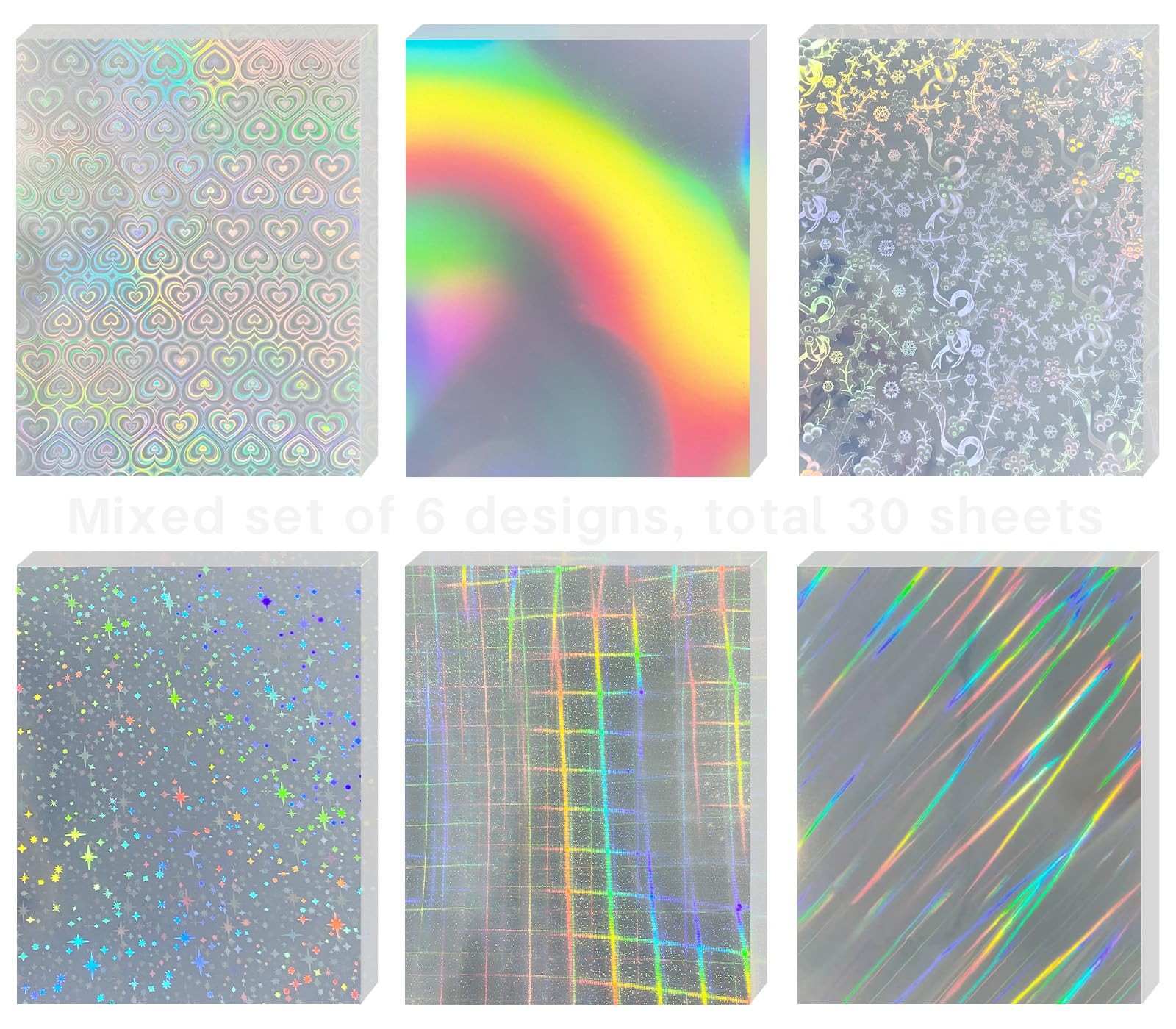 30 Sheets Holographic Sticker for Inkjet&Laser Printer, Printable Vinyl Stick…