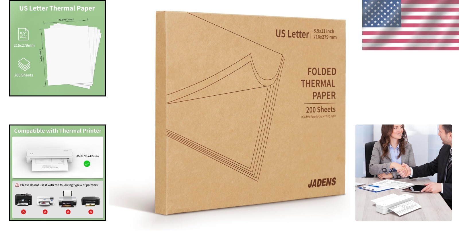 Biodegradable Thermal Paper – 8.5” x 11”, 200 Sheets for Printers