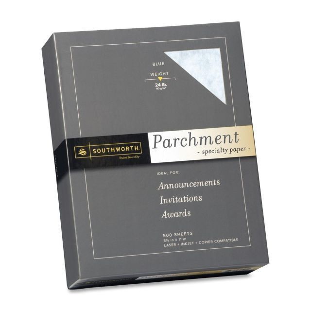 Southworth Parchment Paper, 8.5″ x 11″, 24 lb/90 GSM, Blue, 500 Sheets –