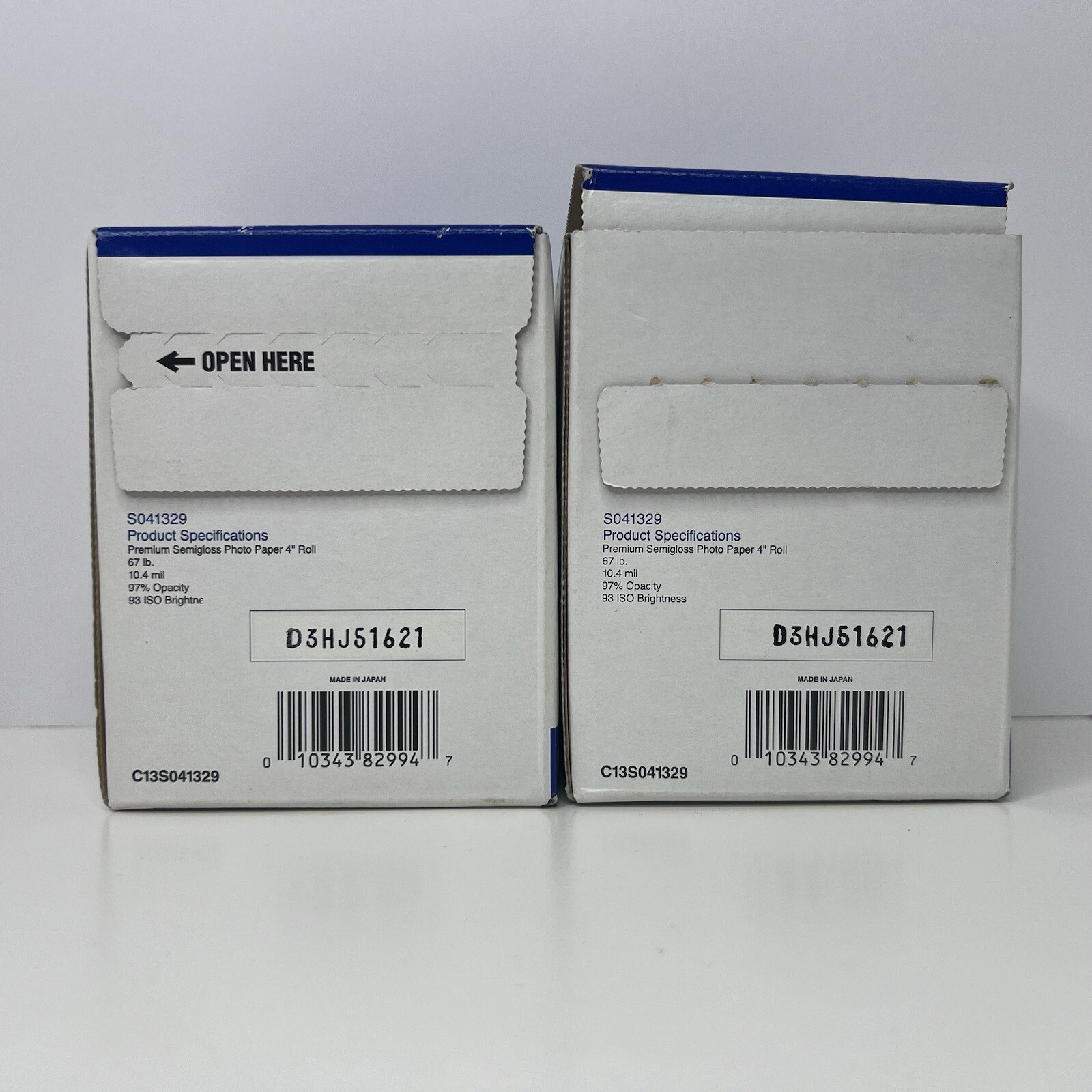 (2) Epson Premium Semi Gloss Photo Paper 4″ Roll 26’ S041329 NEW Read