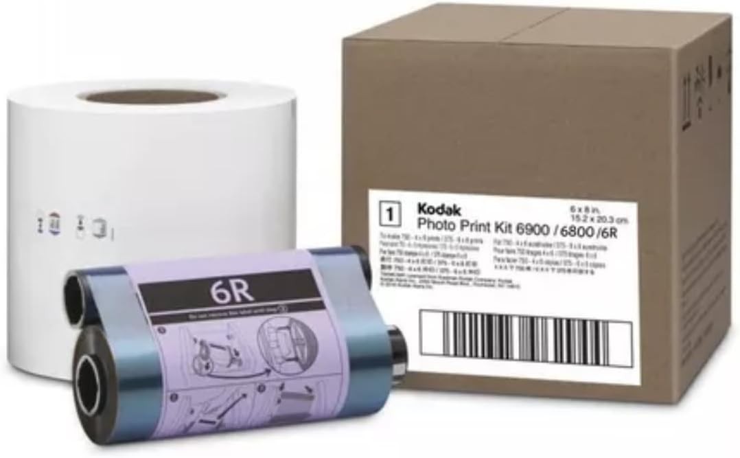 Photo Print Kit 6900 6800 Thermal 6R 4×6 750 Print 6×8 375 Prints Portable Black