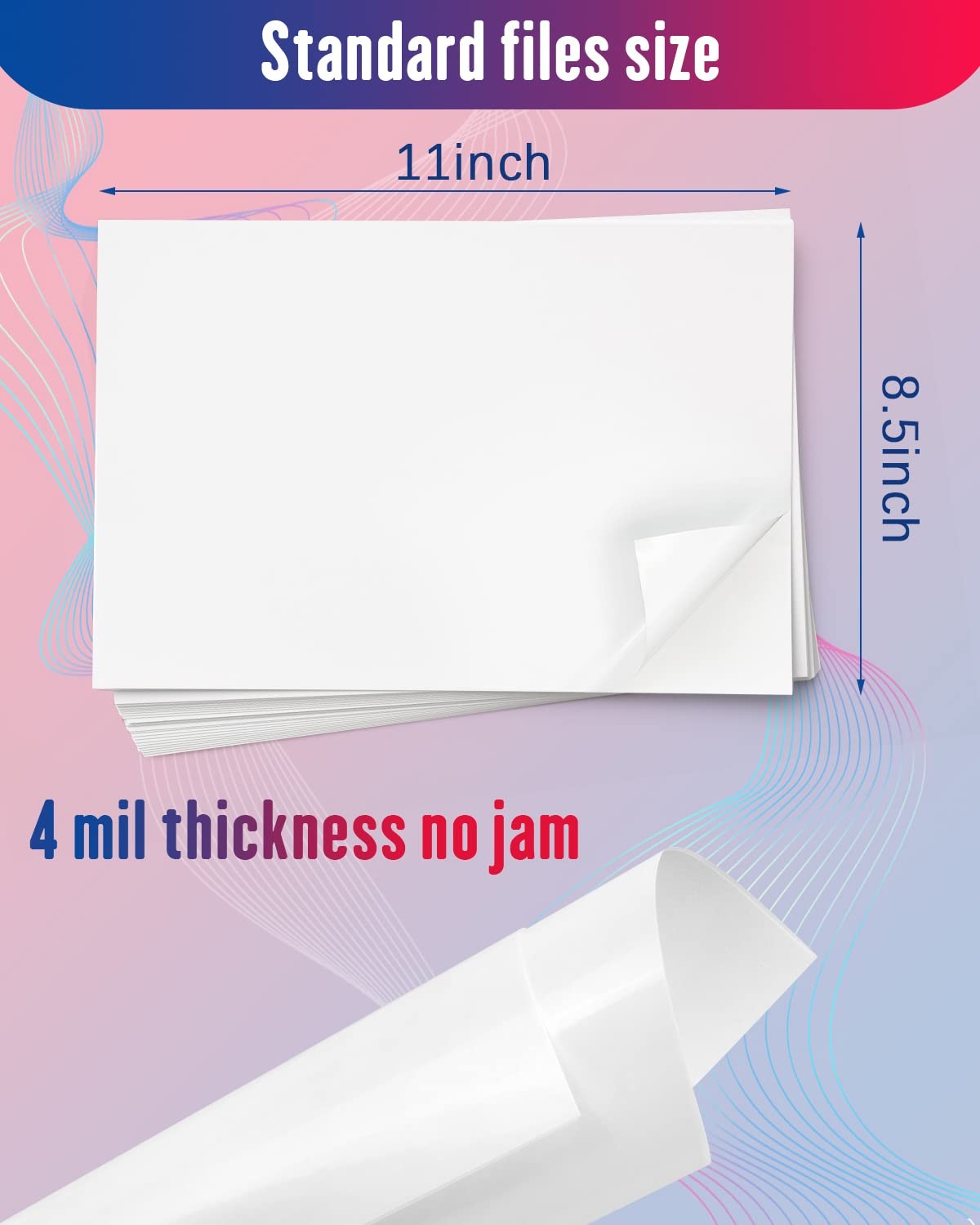 Vinyl Sticker Paper, Glossy Printable Decals, Inkjet Printer, 8.5×11 In, White