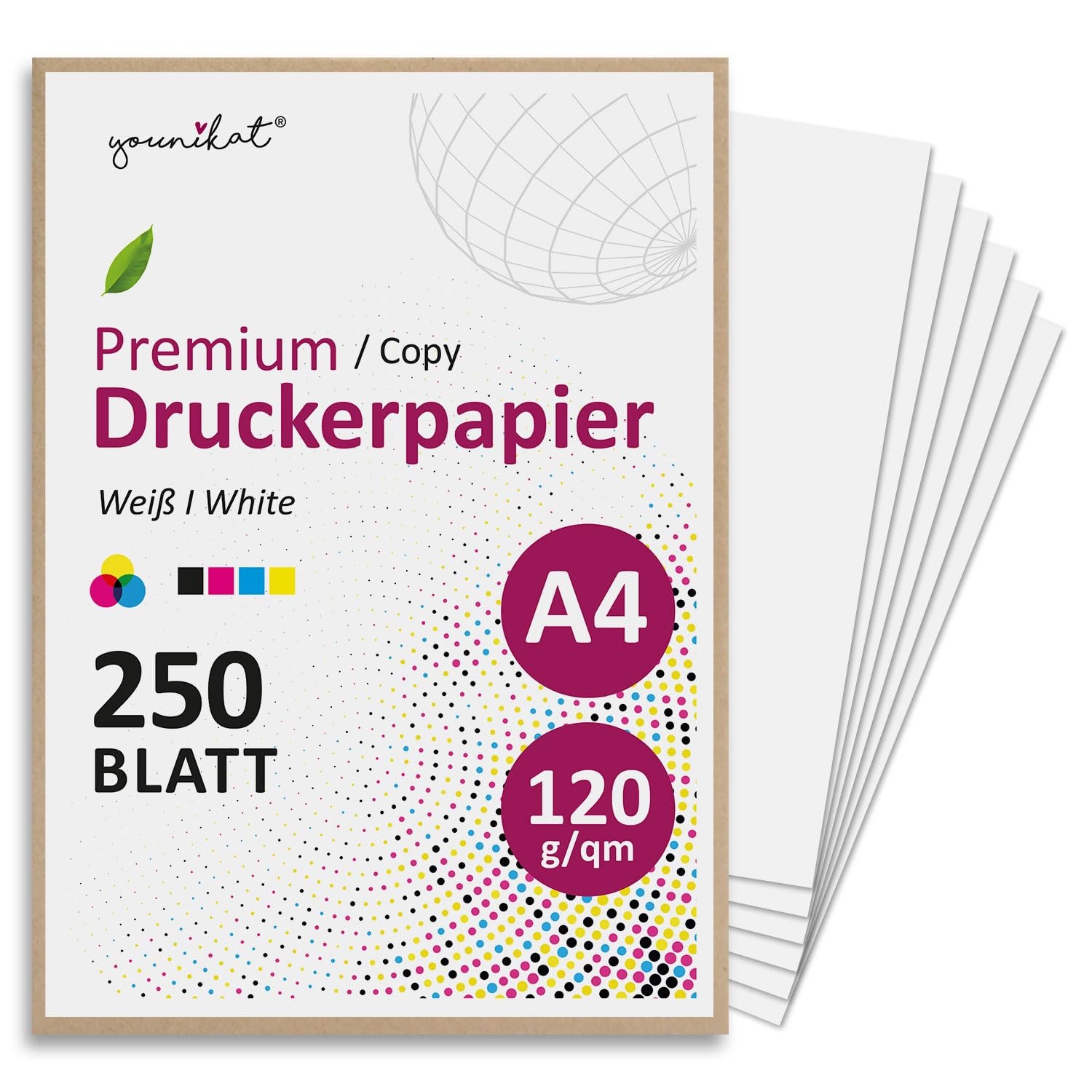 A4 Premium Copy Paper I 120gsm I 250 Sheets in White I Paper Blank Re…