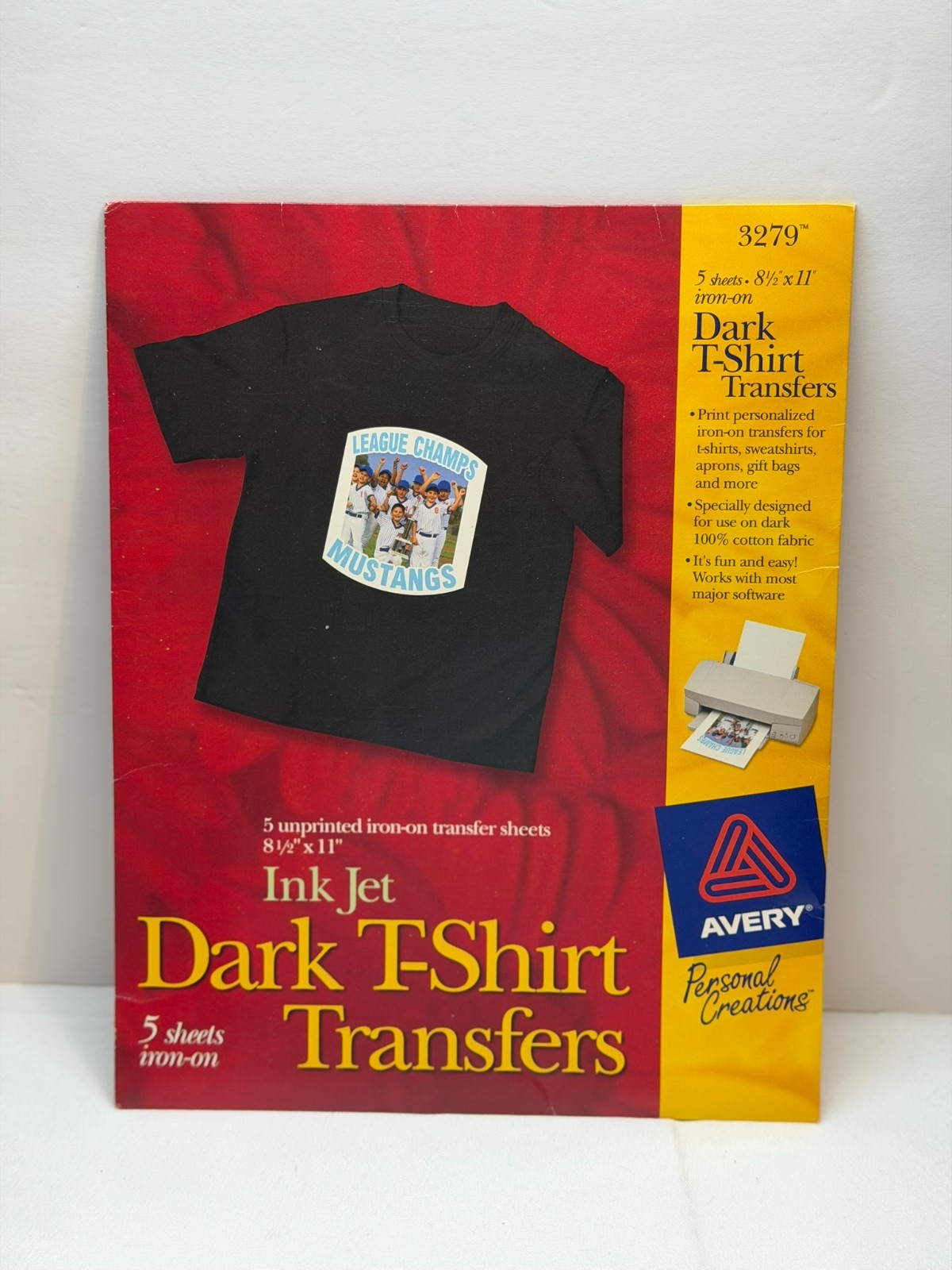 Avery Printable T-Shirt Iron-On Transfers Dark Fabrics Inkjet