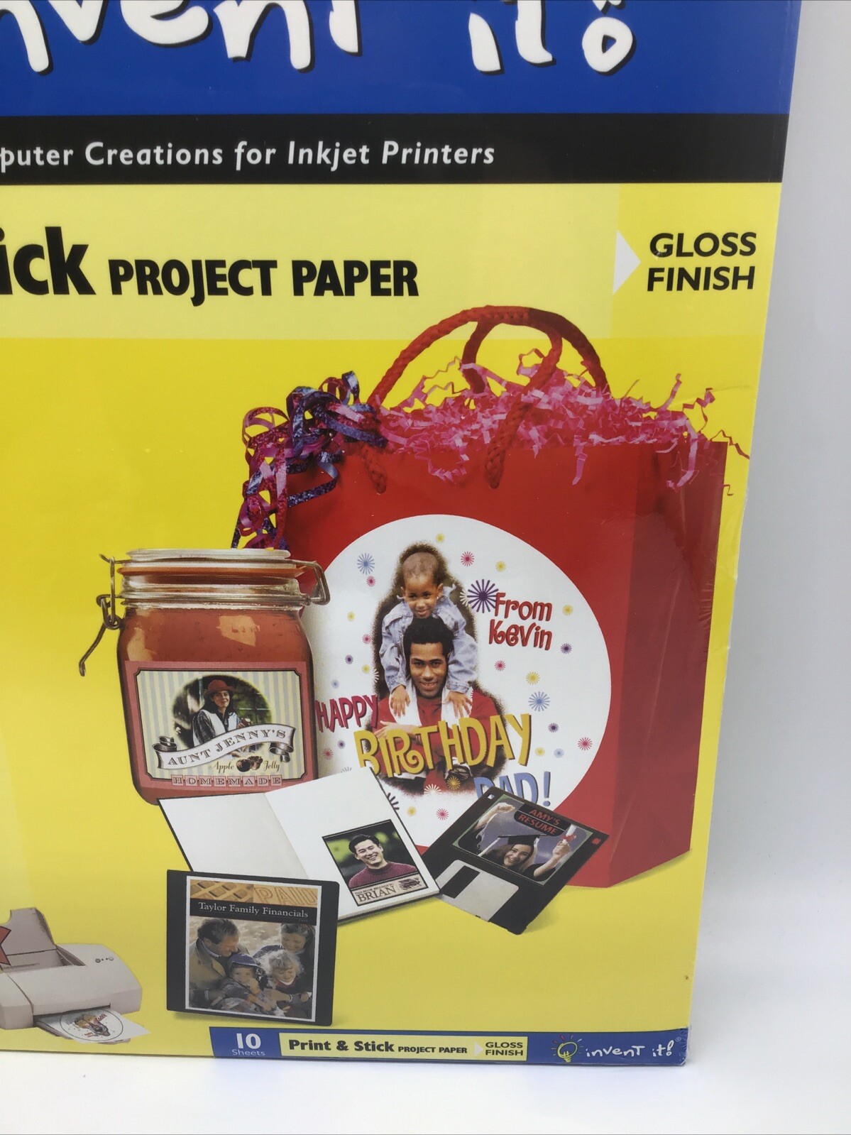 INVENT IT! Print & Stick Project Paper Gloss Finish 10 Sheets 8.5”x11” Brand New