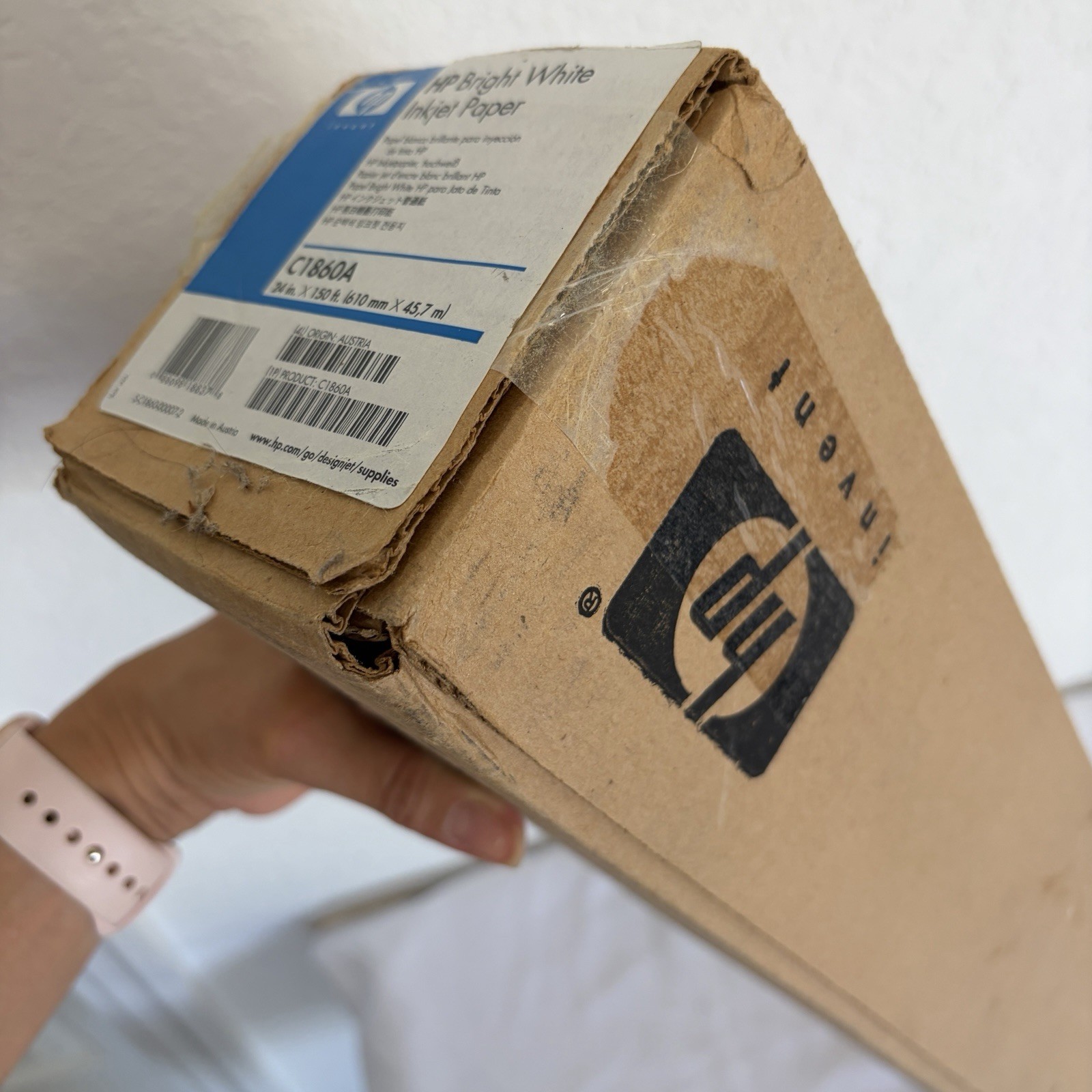 HP Bright White Inkjet Paper C1860A 24 in x 150 ft, New In Box, made in Austria