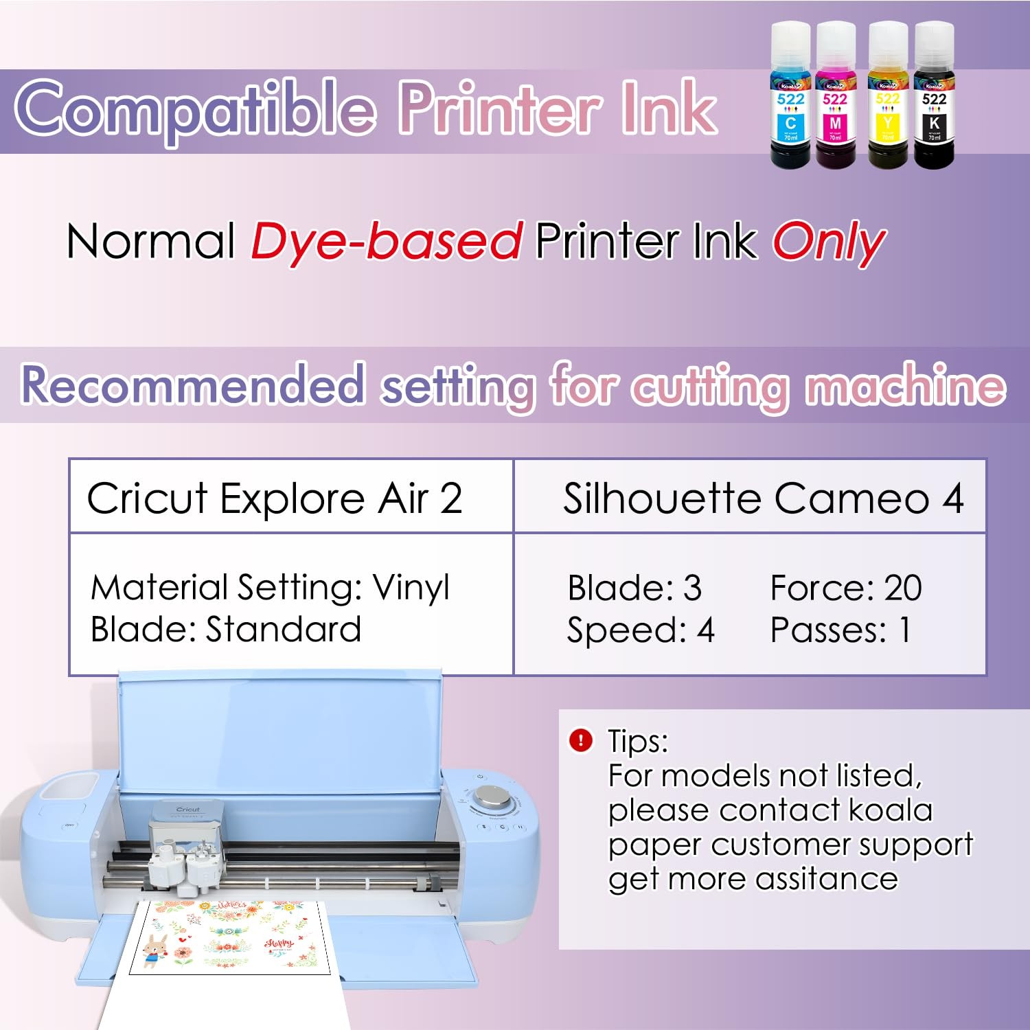 Koala Printable Vinyl Sticker Paper for Inkjet Printers – 20 Sheets Glossy Wh…