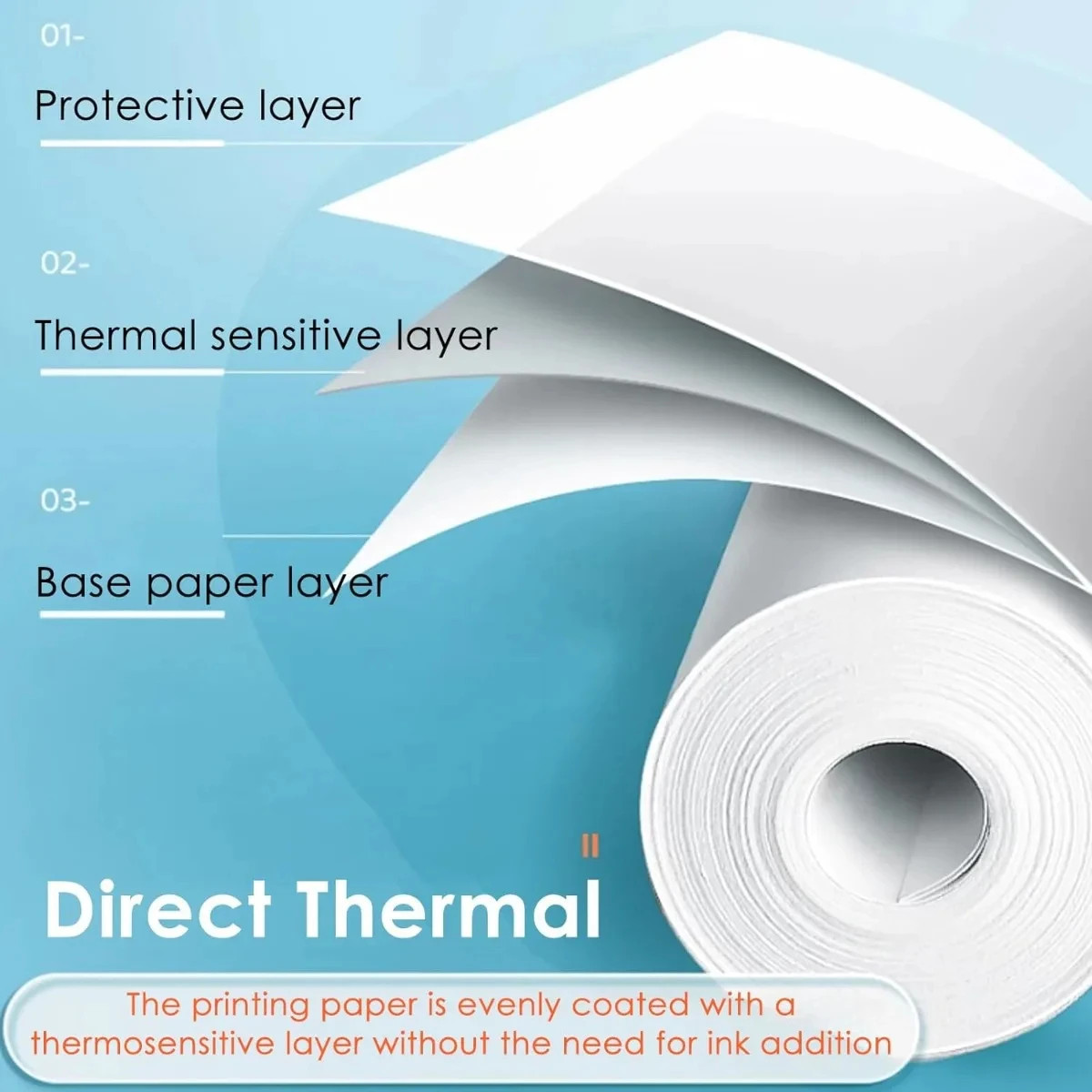 10Pcs Mini Printer Paper For peripage Self Adhesive Thermal Paper Printable