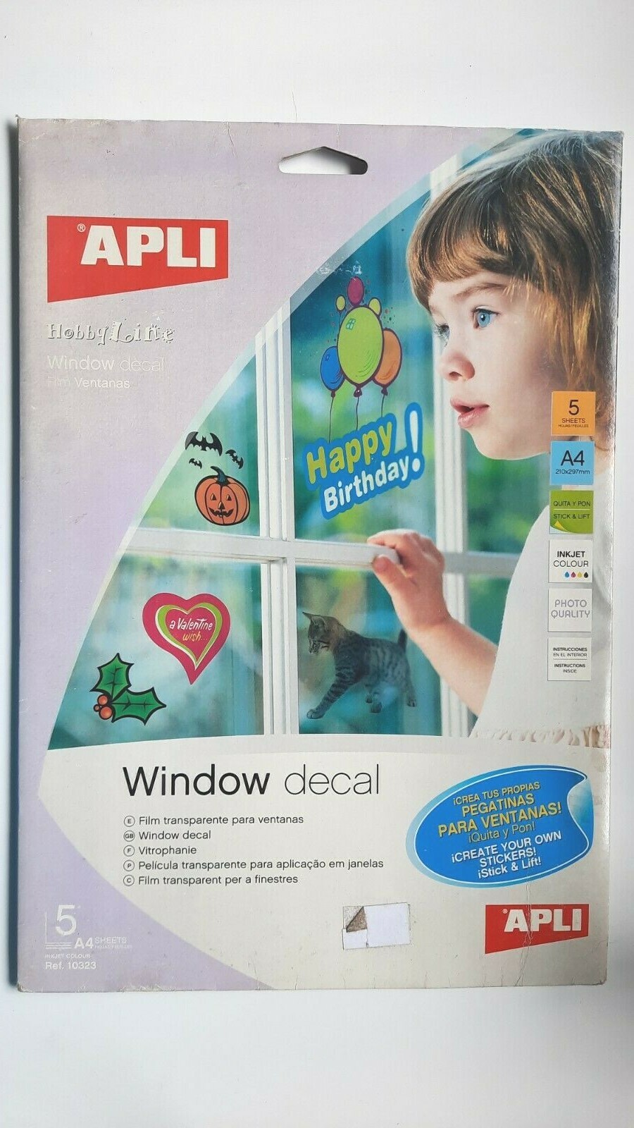 A4 Window decal pack of 5 sheets for inkjet new