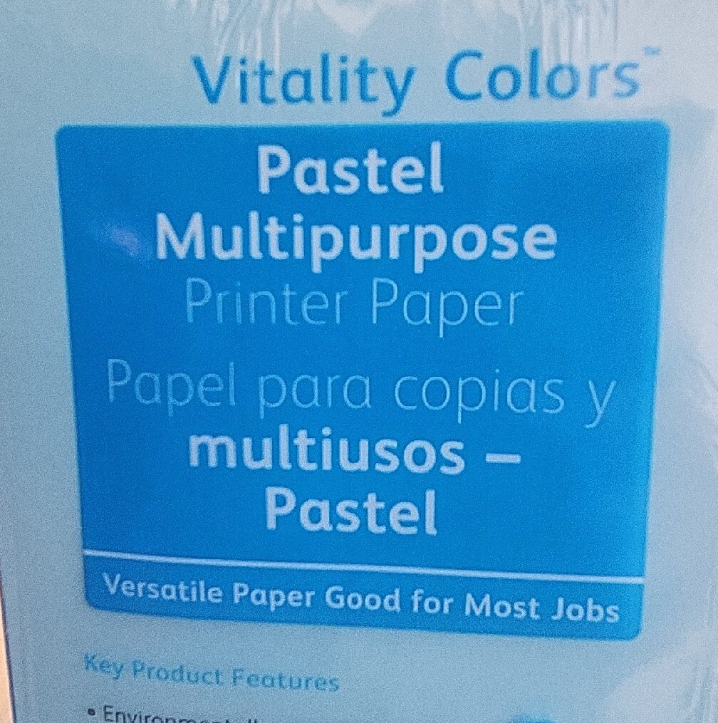 Xerox Multipurpose Pastel Paper, 20-lb, Letter, Blue Color, 5000 Sheets 3R05856