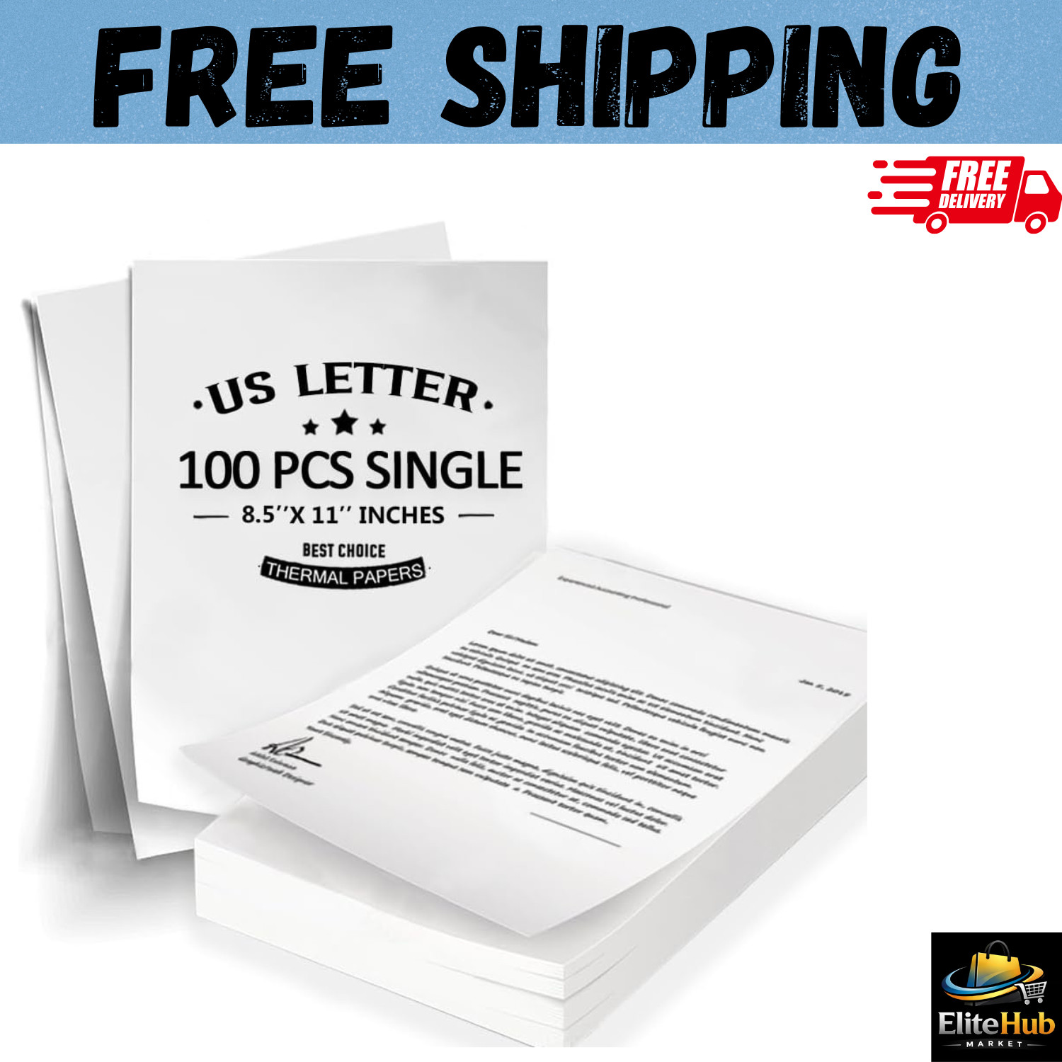 100 Sheets Thermal Printer Paper 8.5 X 11 Inch Us Letter Size Thermal Paper