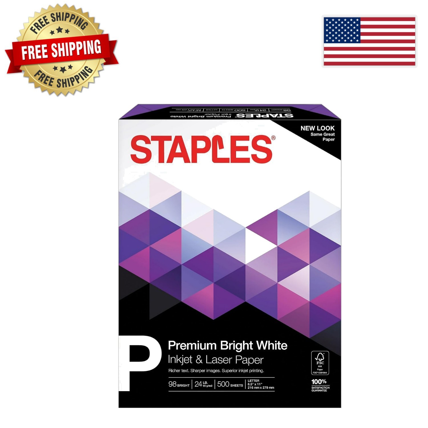 Versatile 8.5×11 Paper – 500 Sheets, 98 Brightness, Uncoated Finish