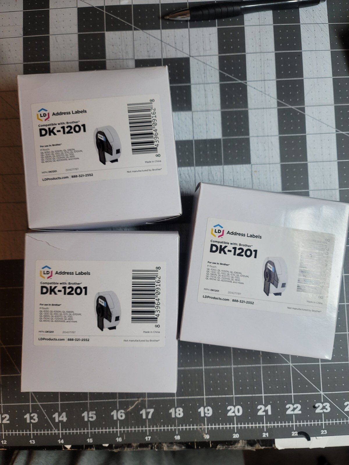 3 set LD Compatible Brother DK-1201 Address Labels / 1.1 in x 3.5 in