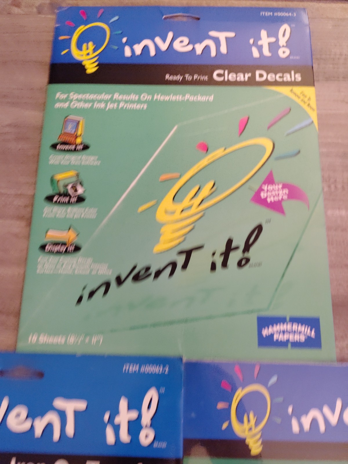 NOS Hammermill Ready to Print Invent It Iron-on Transfers 3 Packs New Free Ship