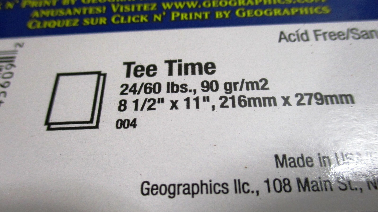 GEOGRAPHICS~100 Sheets 8.5″x11″ TEE TIME GOLF LETTERHEAD PAPERS~All Printers