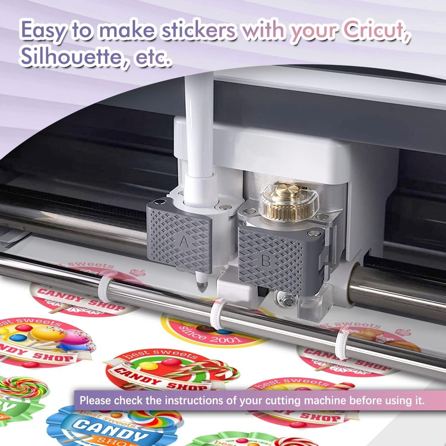 Printable Vinyl Sticker Paper Roll White 13 inch x 32.8 ft Inkjet Printers