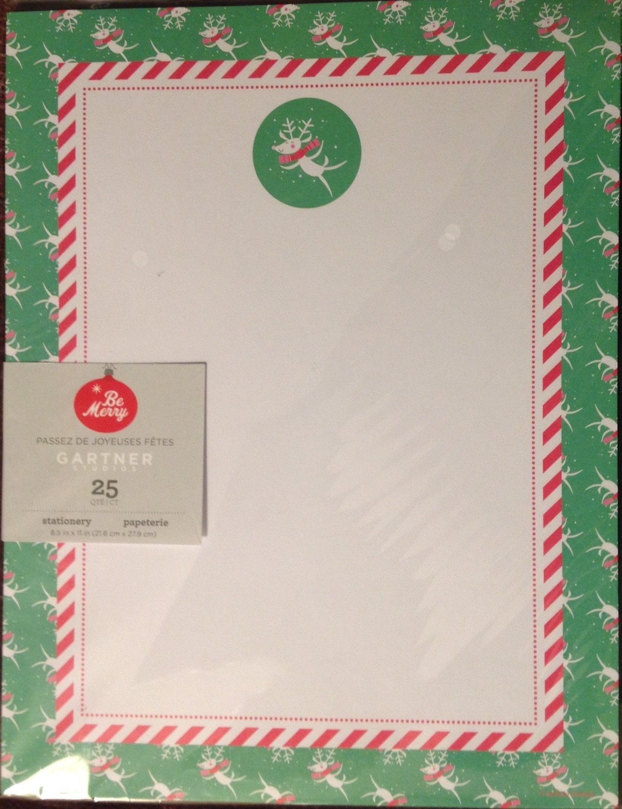 Computer Printer Paper Rudolph Red Nose Reindeer Border 40 Sheets Stationery