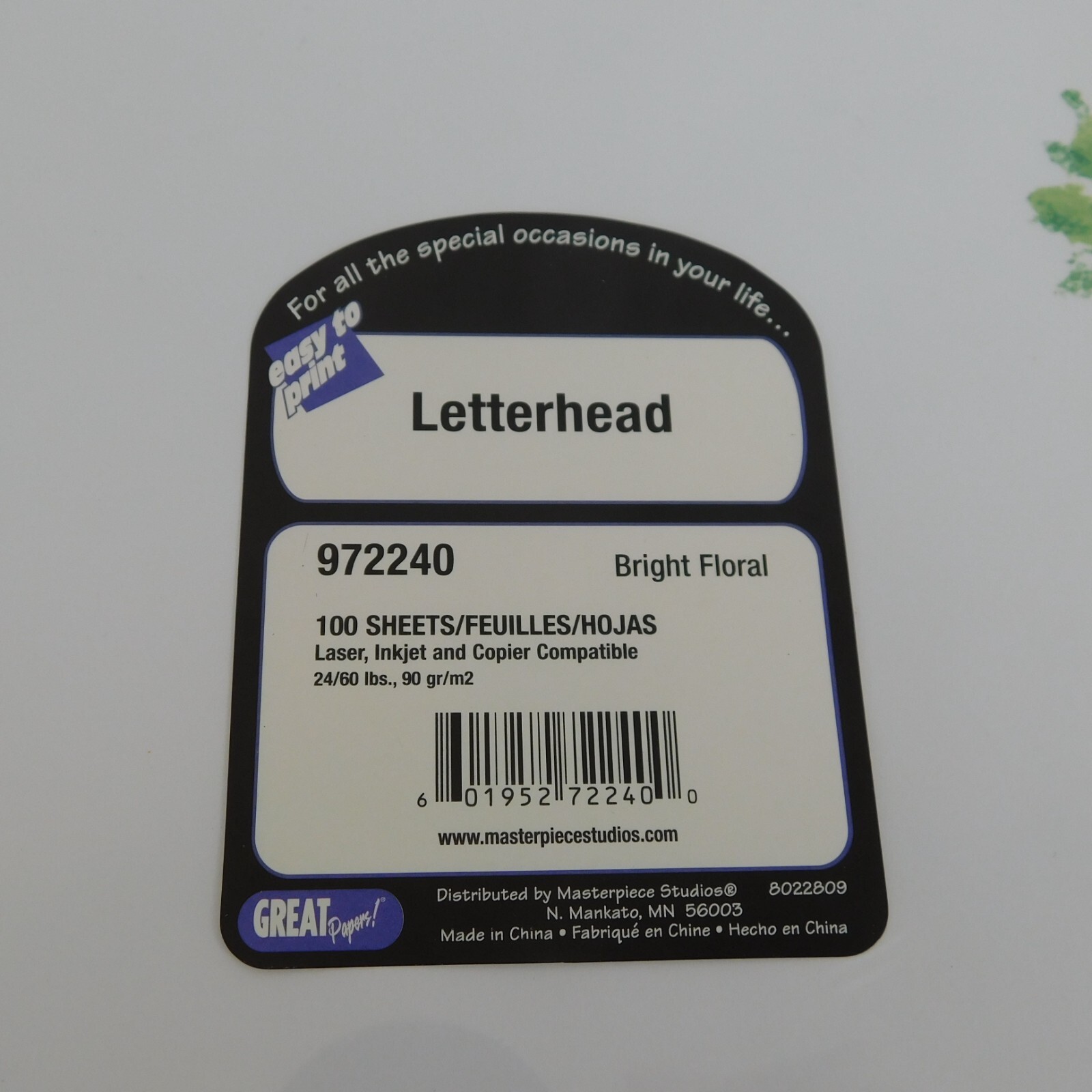 Bright Floral Letterhead 8.5 x 11 Great Papers 100 Sheets New in Package Printer