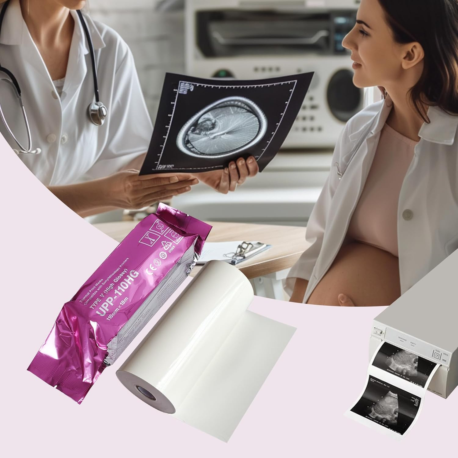 UPP-110HG Ultrasound Thermal Paper, High Gloss 110 Film for Sony/Mitsubishi Prin
