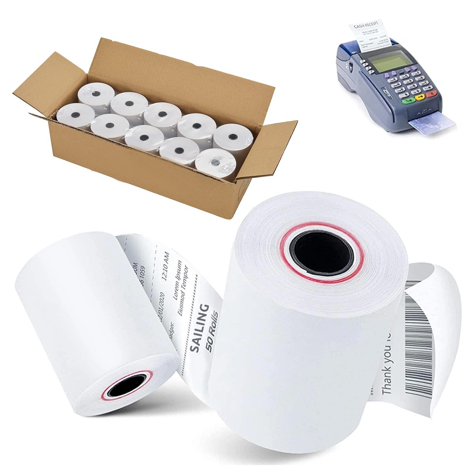 Coopaty Thermal Receipt Paper Rolls 3 1/8 x 230, 10 10 Rolls, White