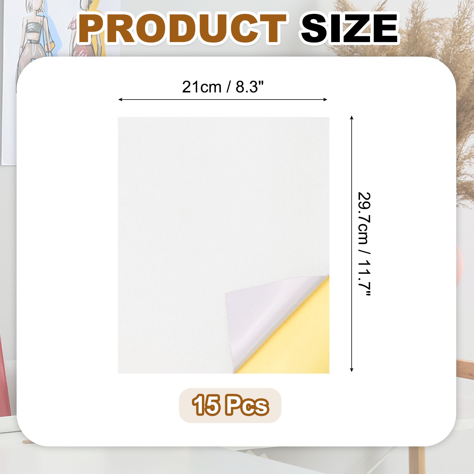 15 Sheets Printable Vinyl Sticker Paper for Inkjet Printer, White