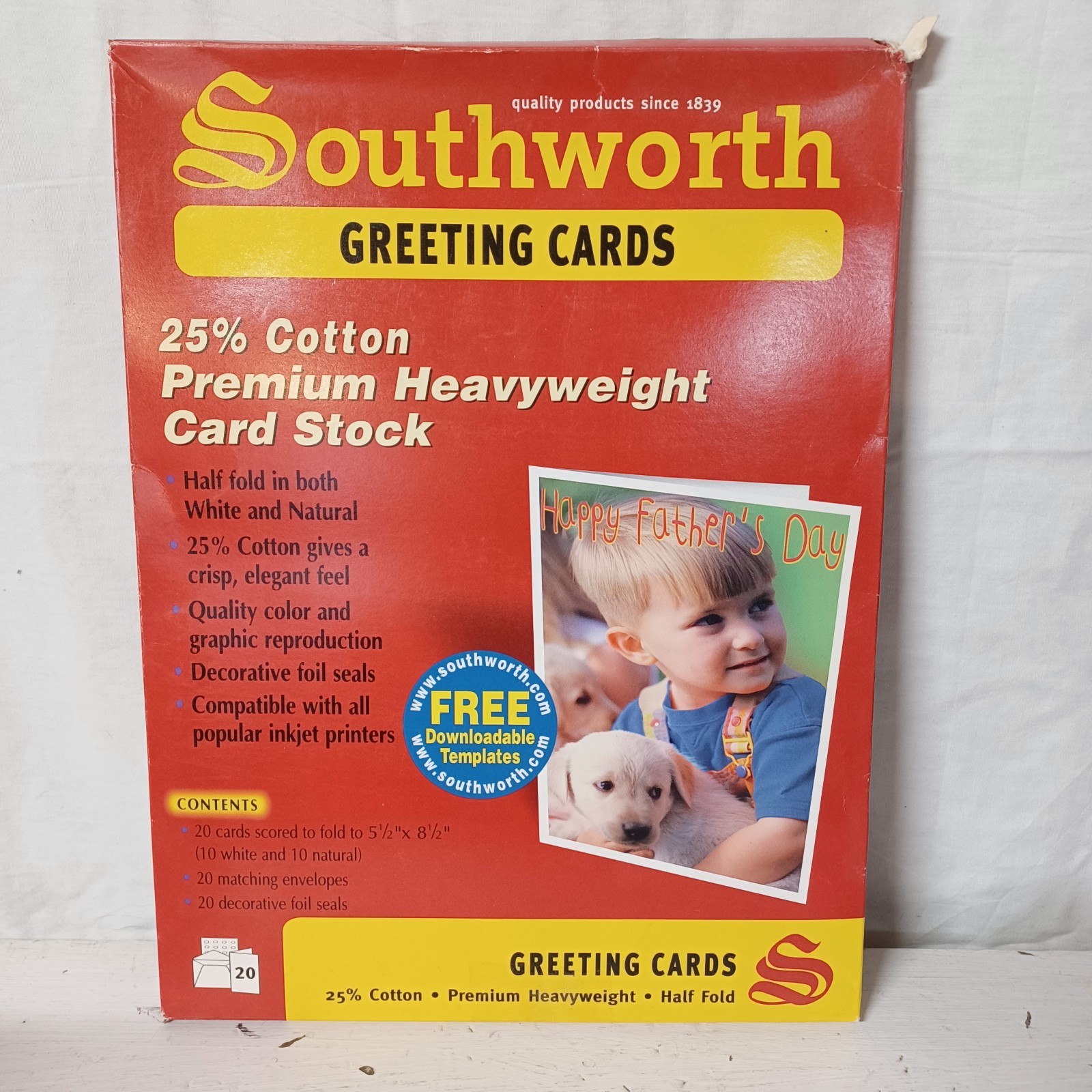 Southworth Greeting Cards & Envelopes White & Natural 25% Cotton Ink Jet Printer