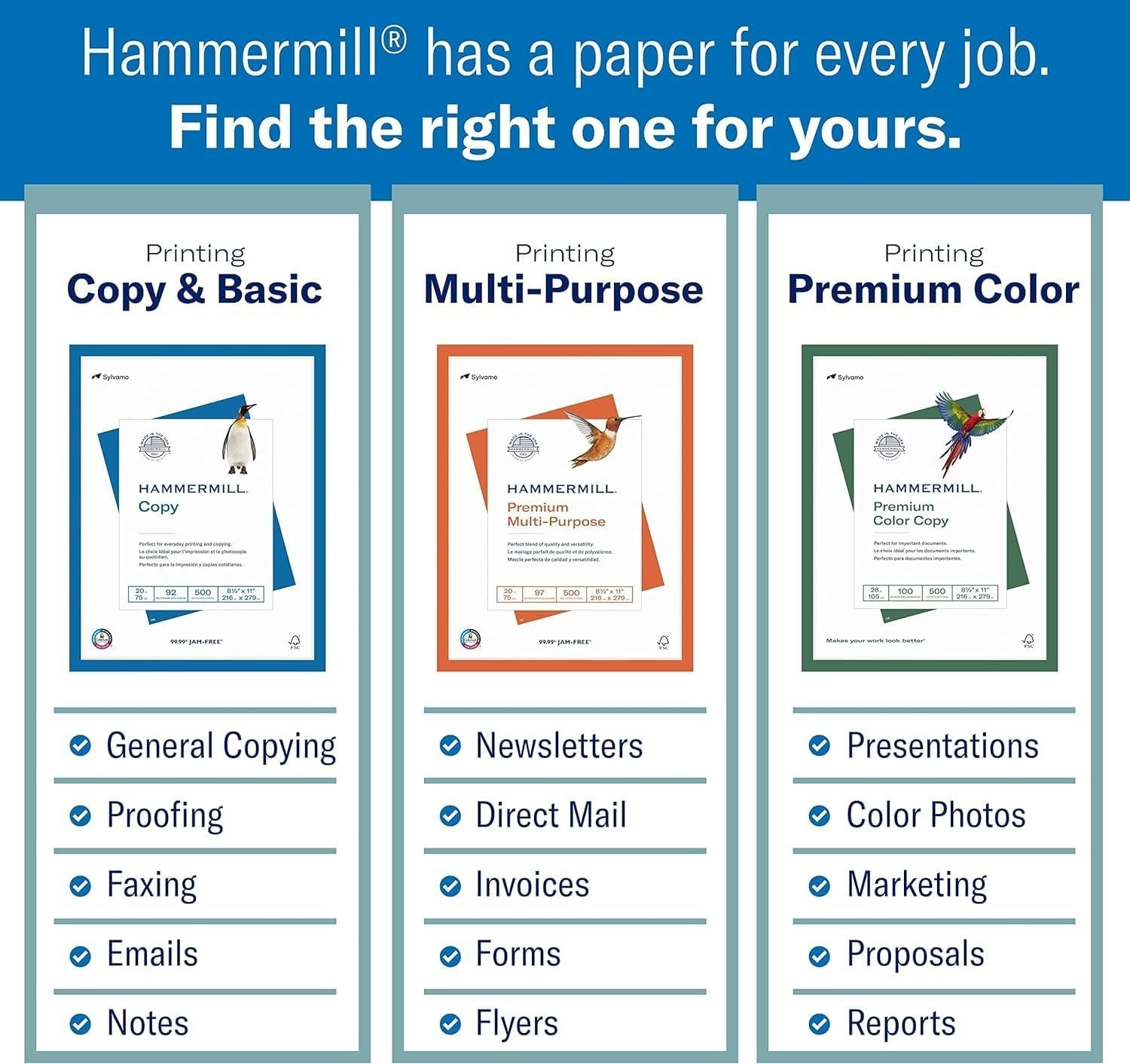 Acid-Free Laser Copy Paper, 500 Sheets, 24 lb – 98 Brightness – 3 Hole