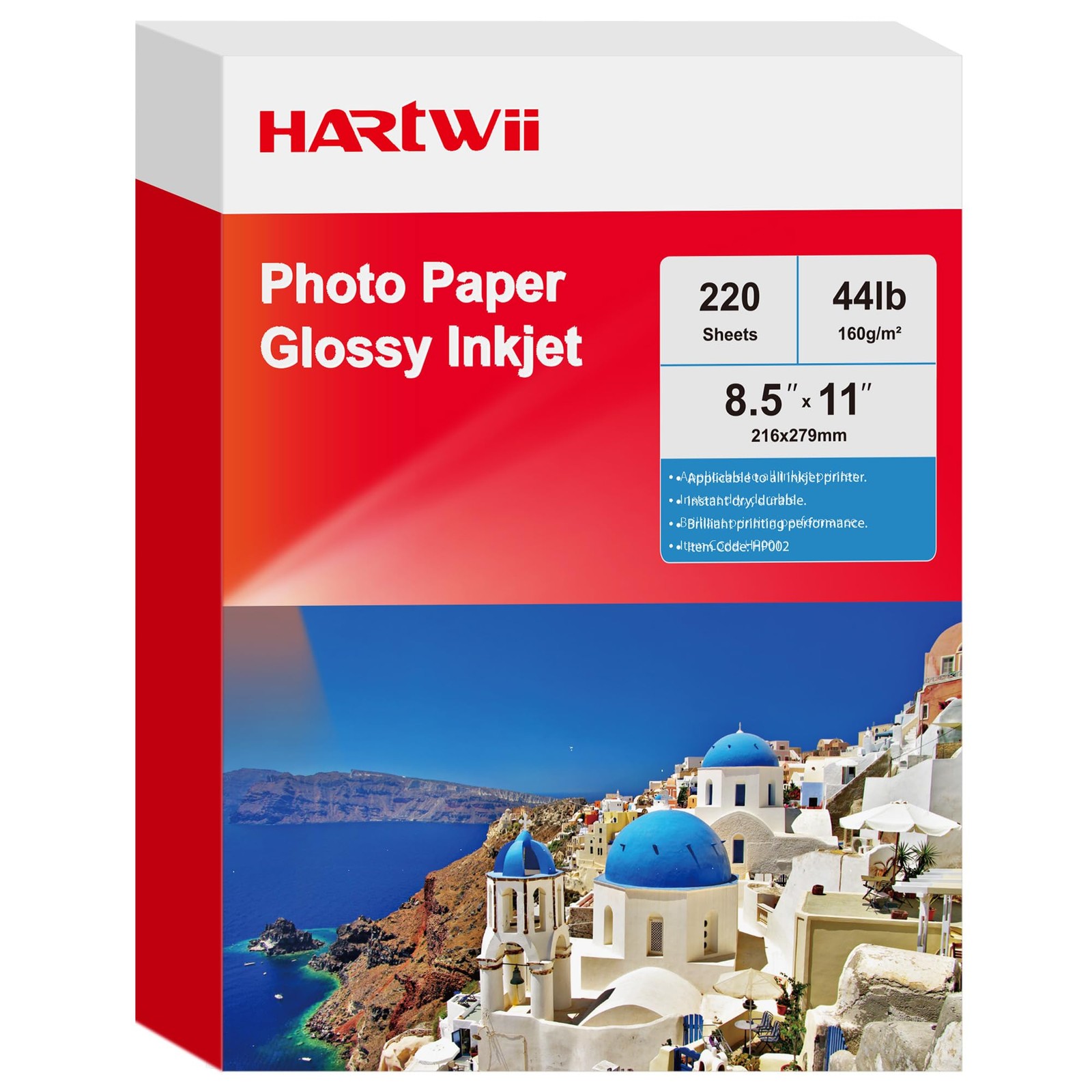 220 Sheets Photo Paper Glossy Inkjet 8.5×11 44lb 160Gsm A4 Letter Size Suitab…