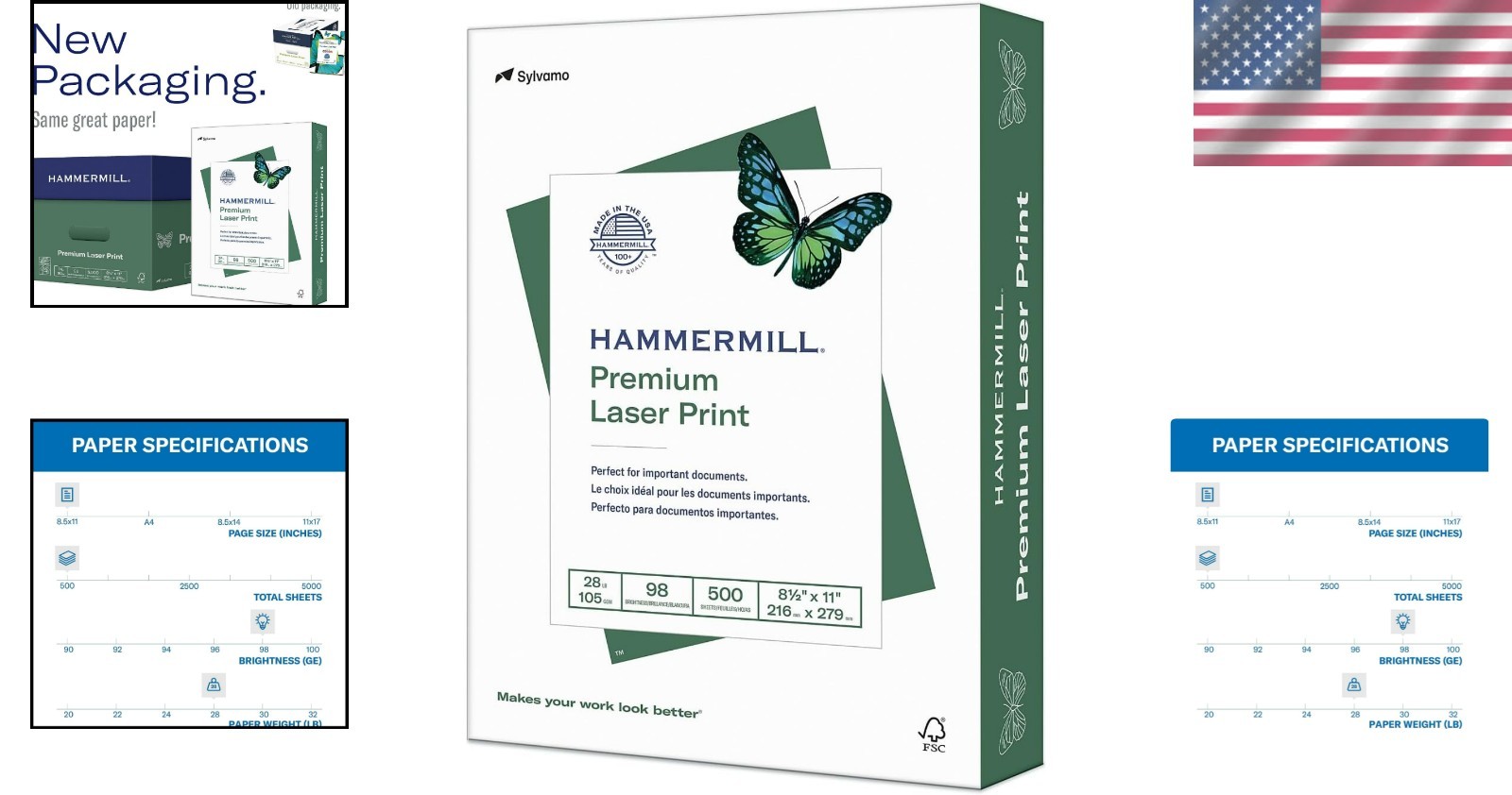 High-Brightness Laser Print Paper 8.5×11, Smooth 28lb, 500 Sheets – Eco-Friendly