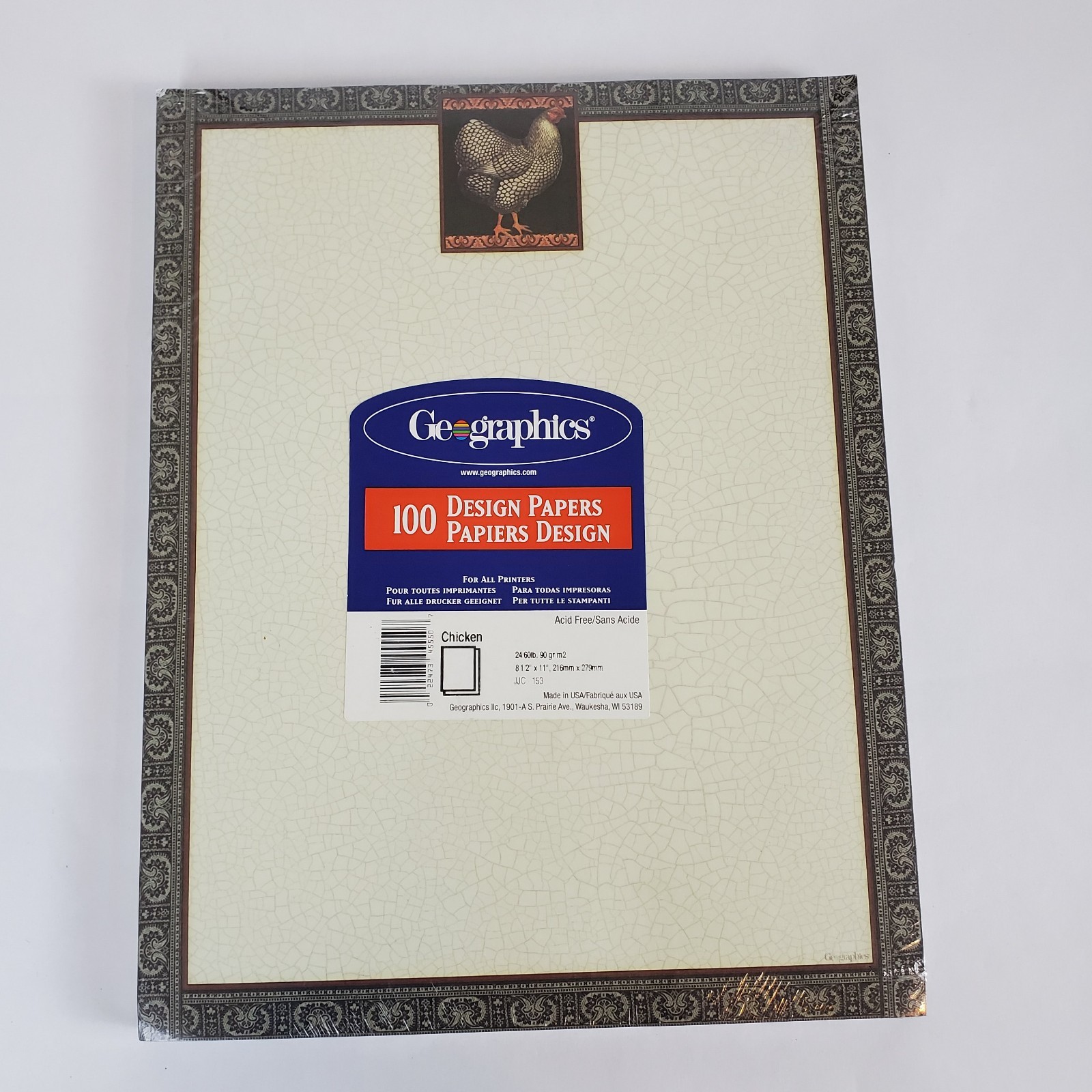 Geographics Chicken Design Papers 8.5″ x 11″ 100 Sheets Acid Free All Printer