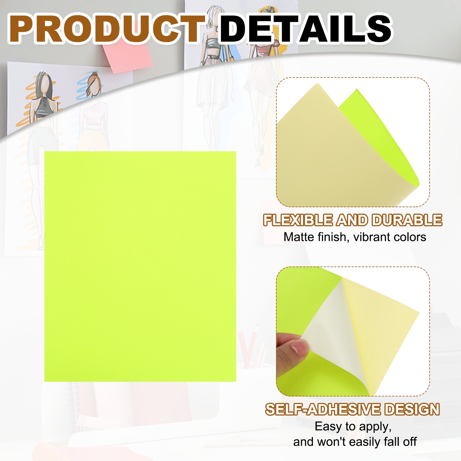 50 Pcs Sticker Paper for Printer 50 Pcs Full Sheet A4 Sticker Labels Yellow
