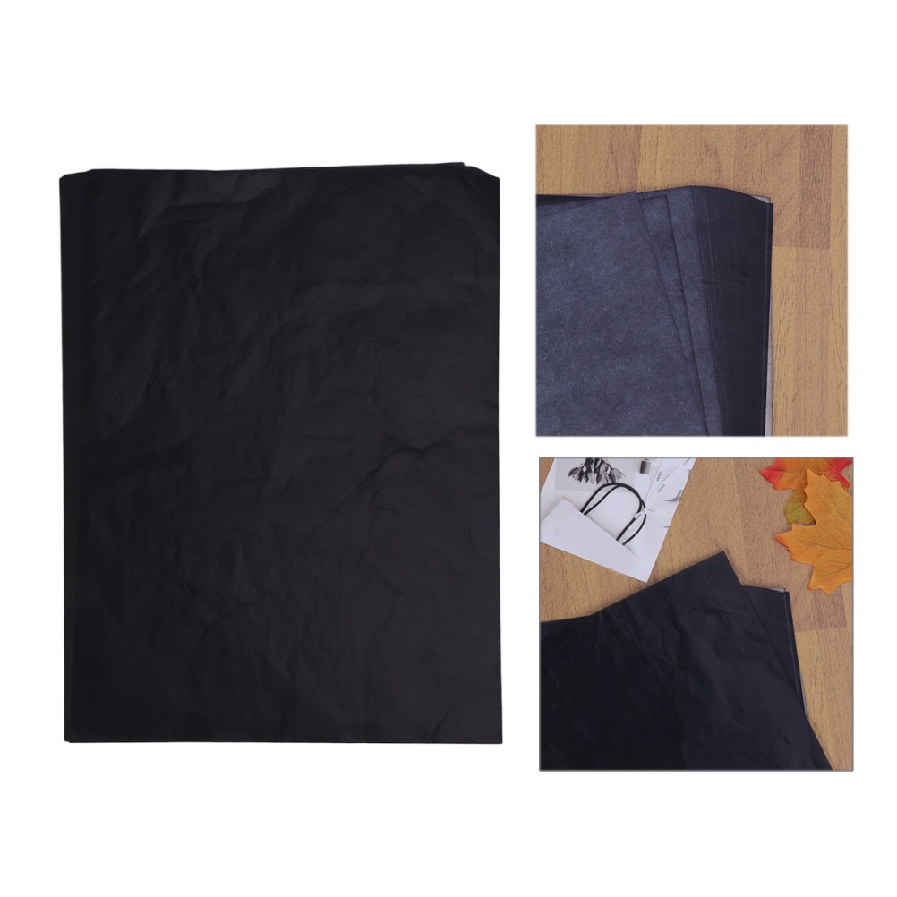 100pcs Graphite Transfer Paper Tracing Carbon Coated Paper for Painting Black
