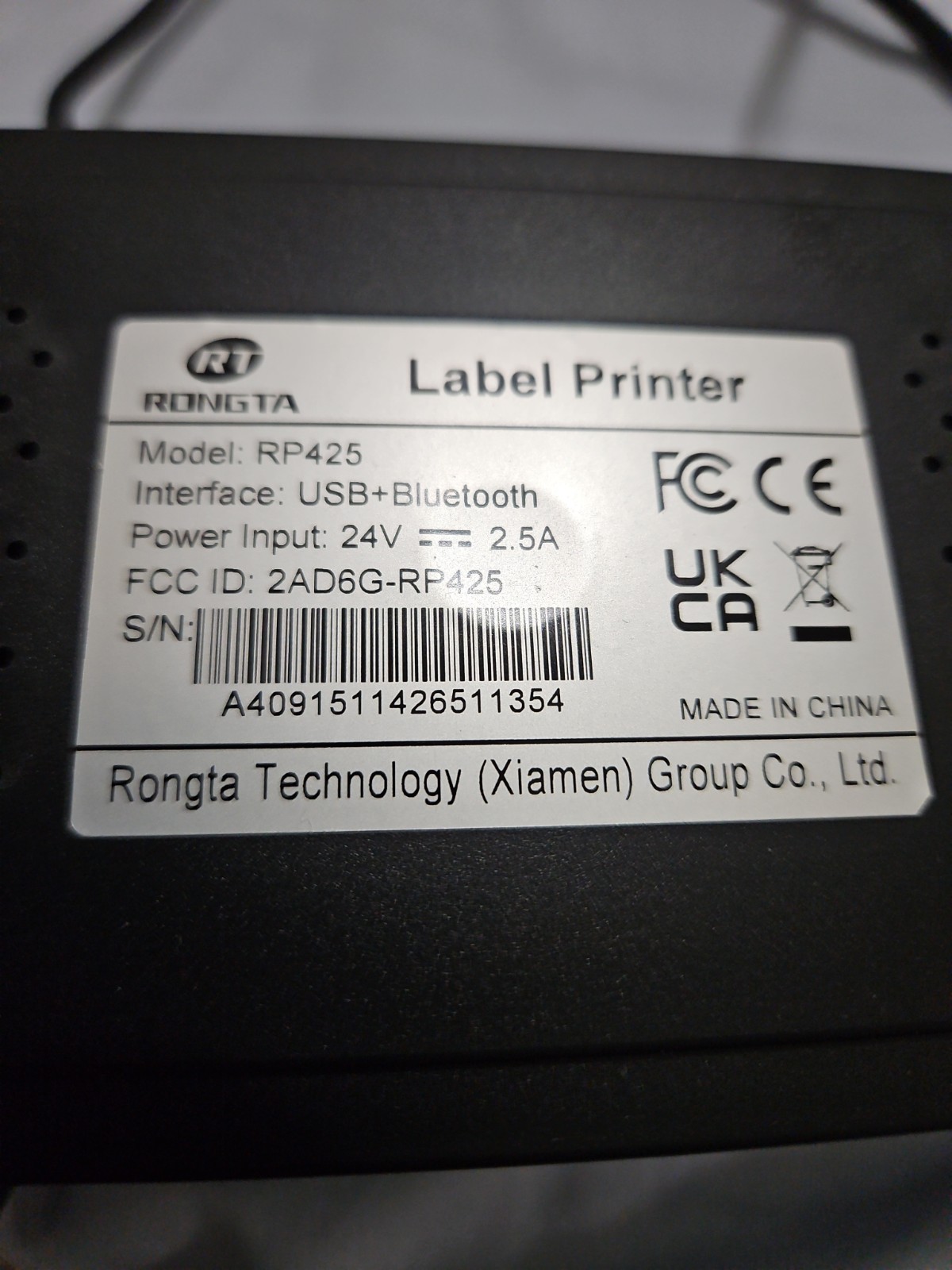 Rongta Bluetooth Thermal Shipping Label Printer, Wireless 4×6 Small, Black