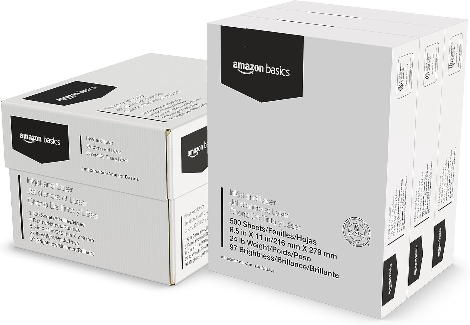 Versatile 24 lb Printer Paper, 1500 Sheets, Perfect for Inkjet & Laser Printing