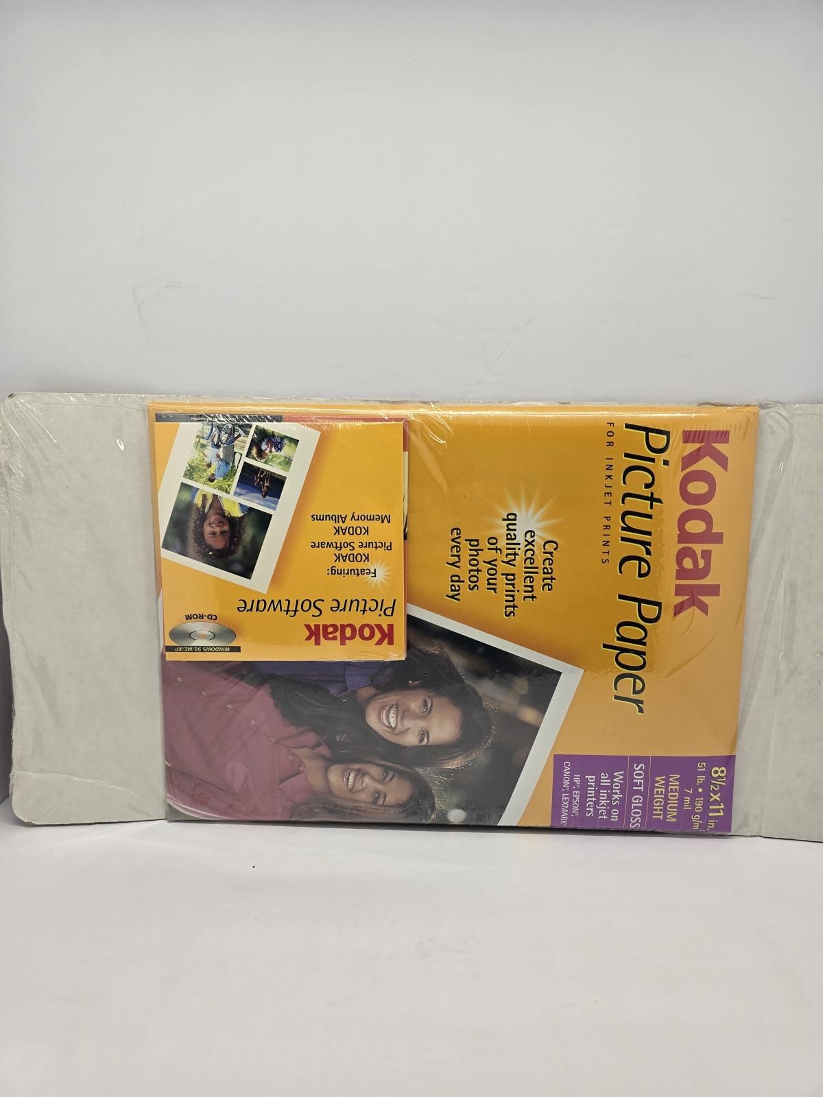 New Sealed Kodak Picture/CD Photo Paper 8 1/2″ x 11″ Soft Gloss 25 Printer Sheet