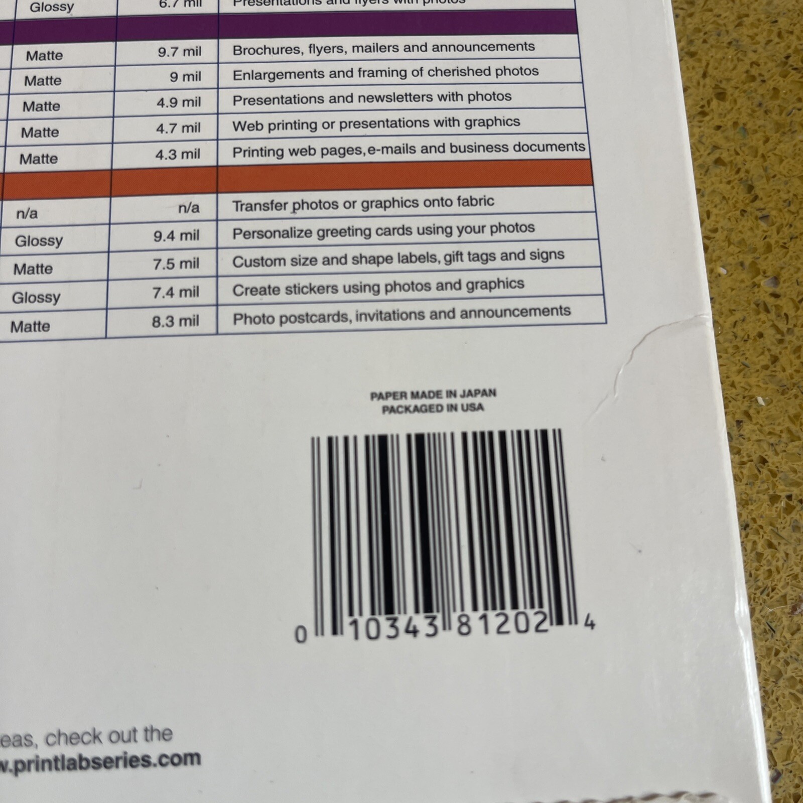 Epson Photo Quality Inkjet Paper, Matte 8-1/2″x11″ 100 Sheets