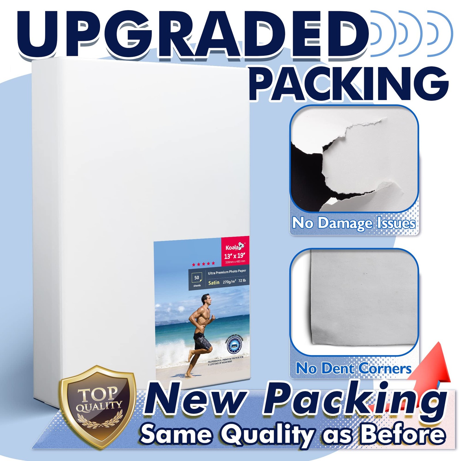 50 PCS 13×19 Inch 72lb Ultra Premium Satin Inkjet Photo Printer Paper Glossy