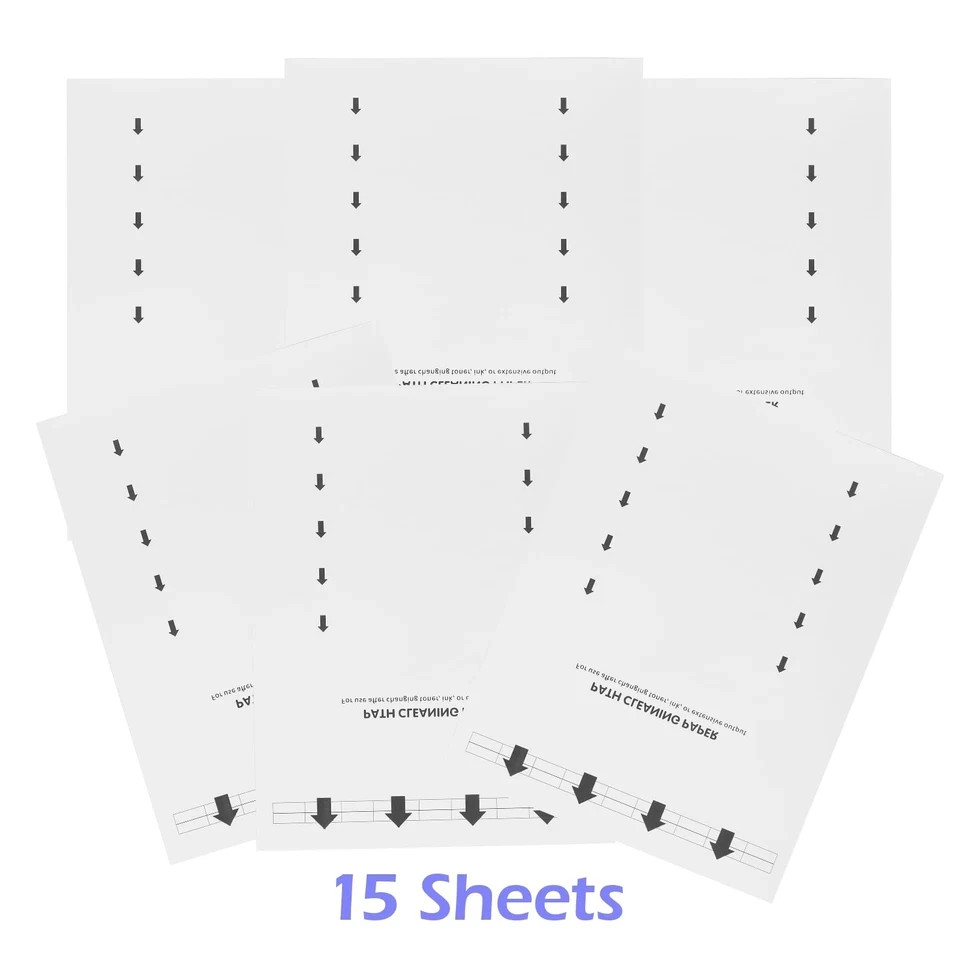 15-Pack Letter Size Printer Cleaning Sheets for Laser and Inkjet Copier
