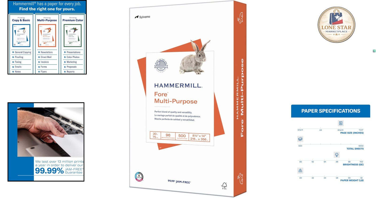 Eco-Friendly 20 lb Copy Paper, 8.5×14, 500 Sheets – ColorLok Technology Enhanced