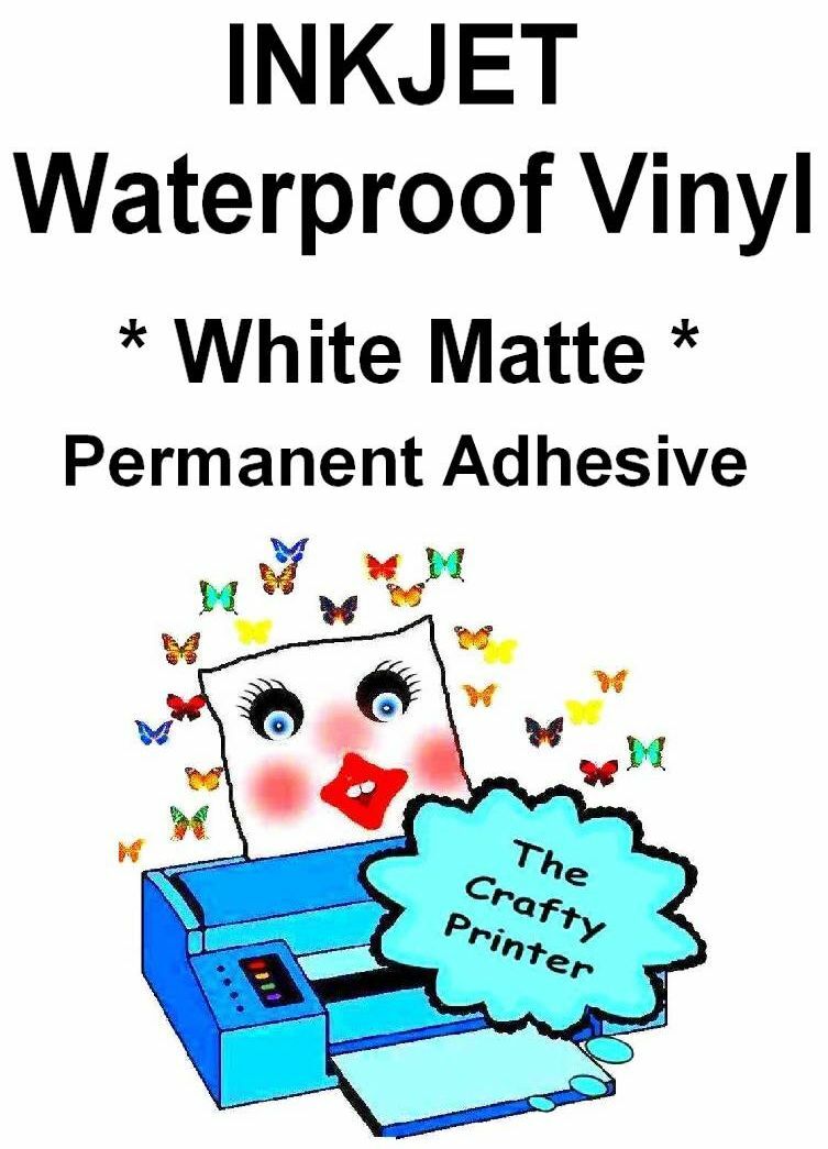 INKJET Waterproof PERMANENT Adhesive Decal Vinyl – 20 Sheets – MATTE WHITE